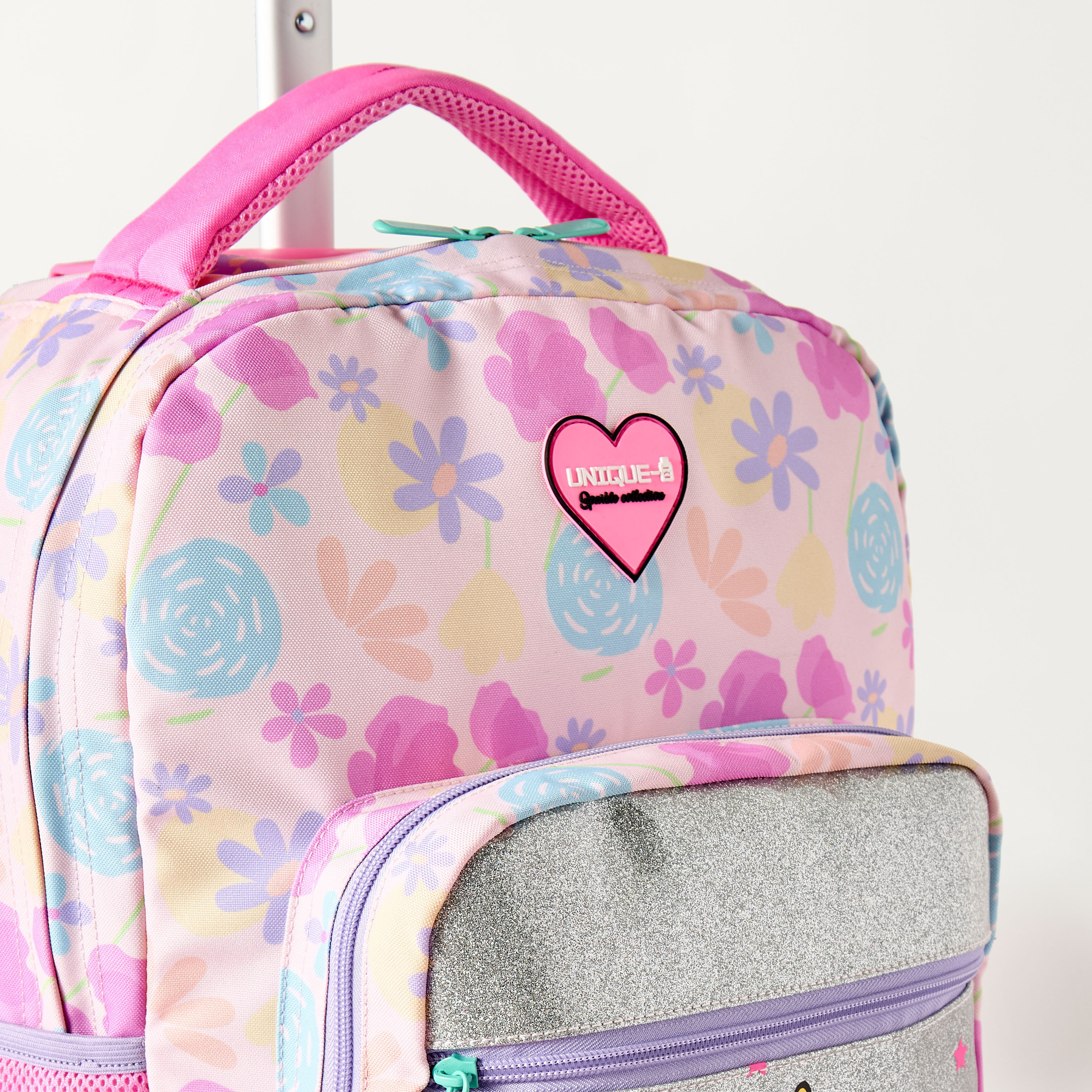 Unique Cat Print 15-inch Trolley Backpack with Wheels - 32x22x47 cms-school-bagsandbackpacks-trolleybags-image-2