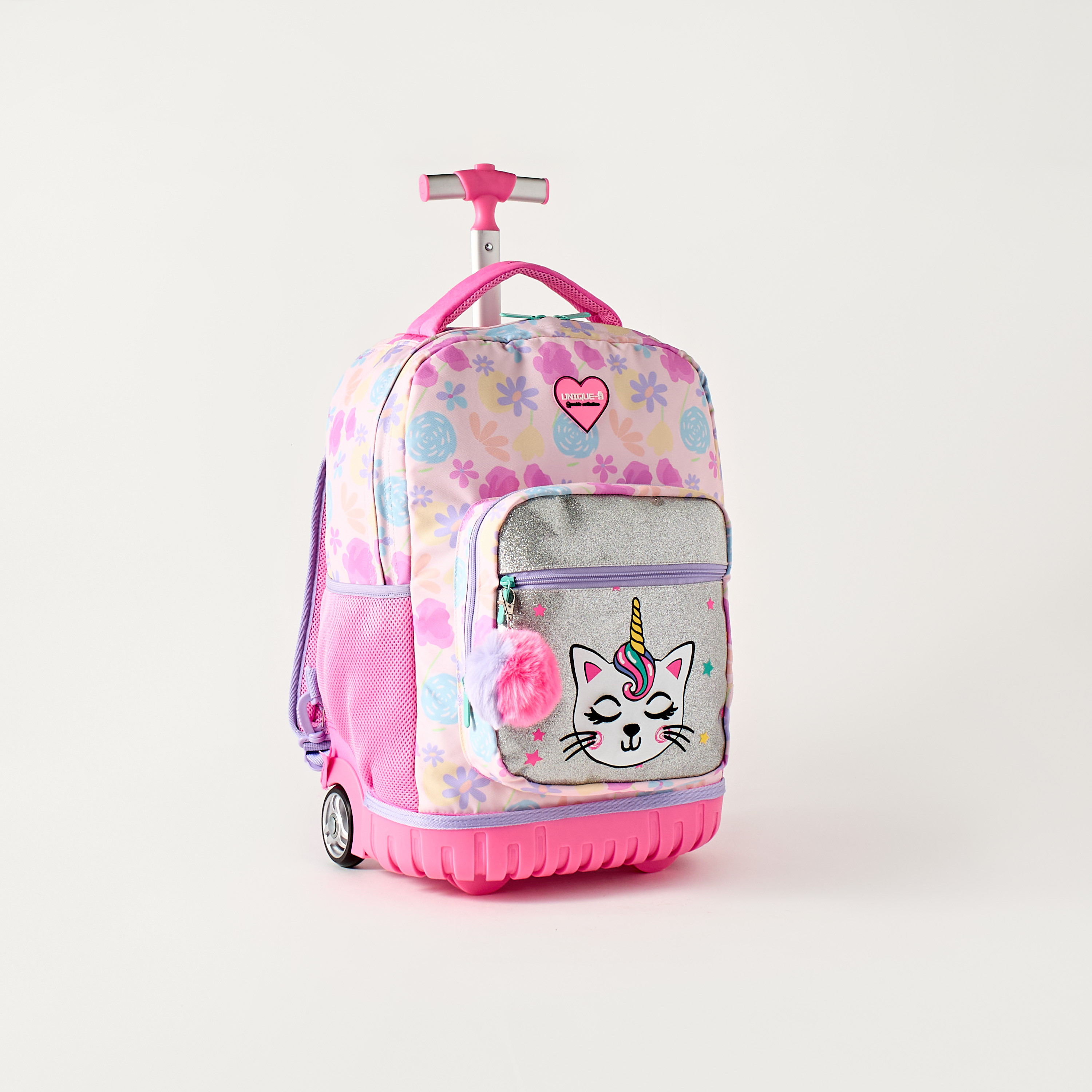 Unique Cat Print 15-inch Trolley Backpack with Wheels - 32x22x47 cms-school-bagsandbackpacks-trolleybags-image-3