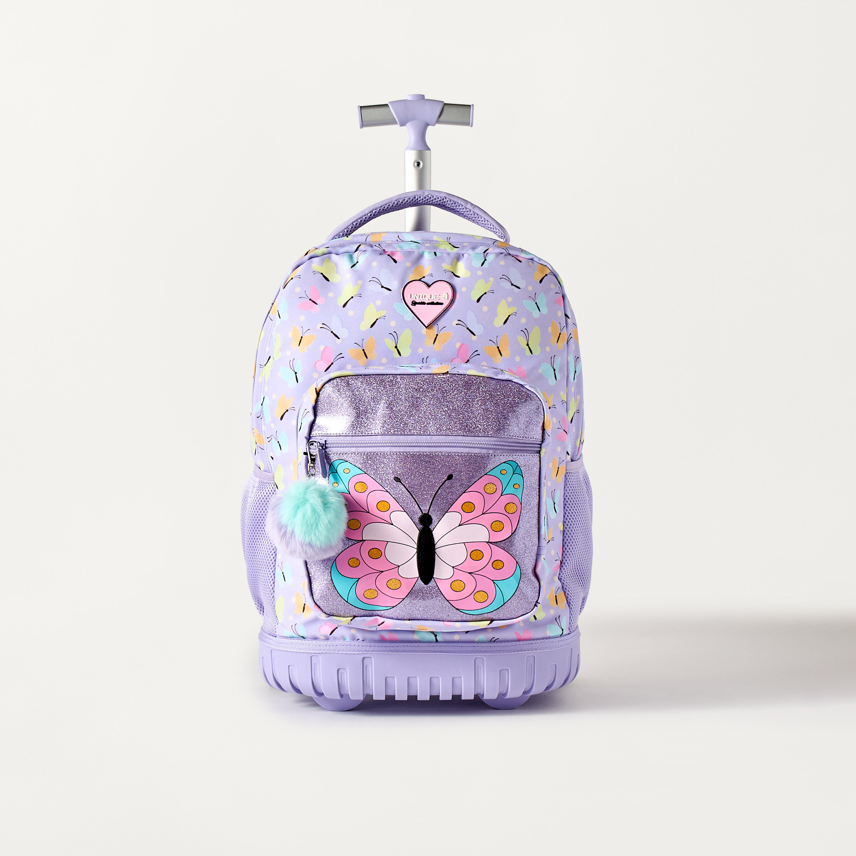 Unique Butterfly Print 15-inch Trolley Backpack with Adjustable Straps - 32x22x47 cms-school-bagsandbackpacks-trolleybags-image-1