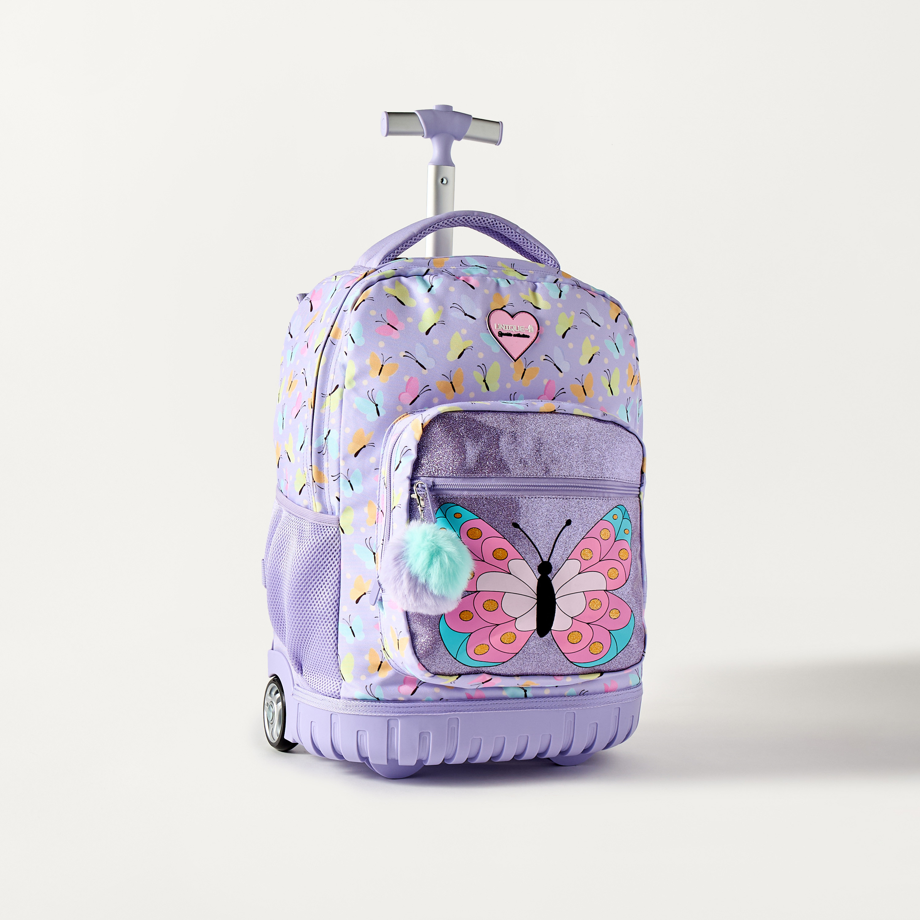 Unique Butterfly Print 15-inch Trolley Backpack with Adjustable Straps - 32x22x47 cms-school-bagsandbackpacks-trolleybags-image-3
