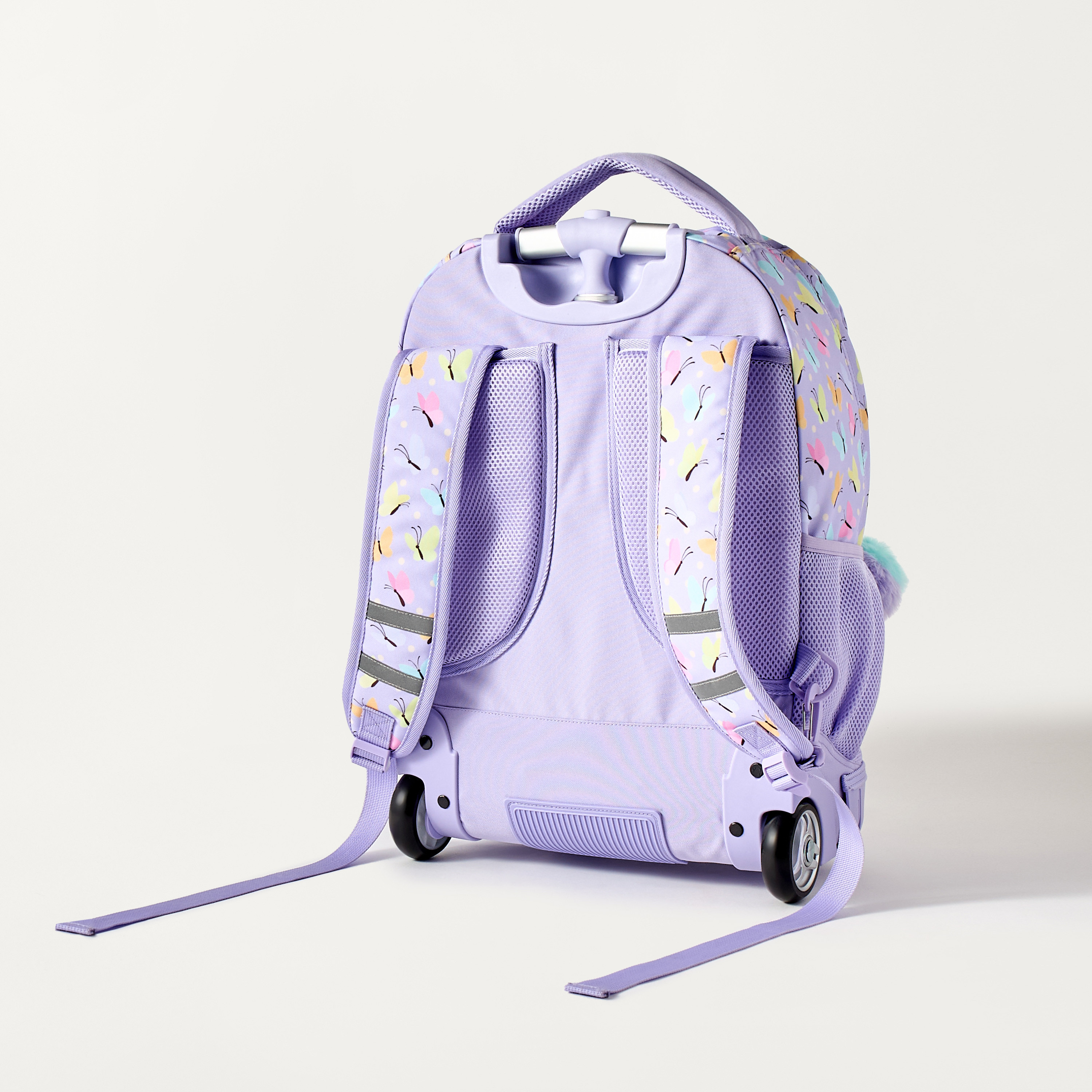 Unique Butterfly Print 15-inch Trolley Backpack with Adjustable Straps - 32x22x47 cms-school-bagsandbackpacks-trolleybags-image-5