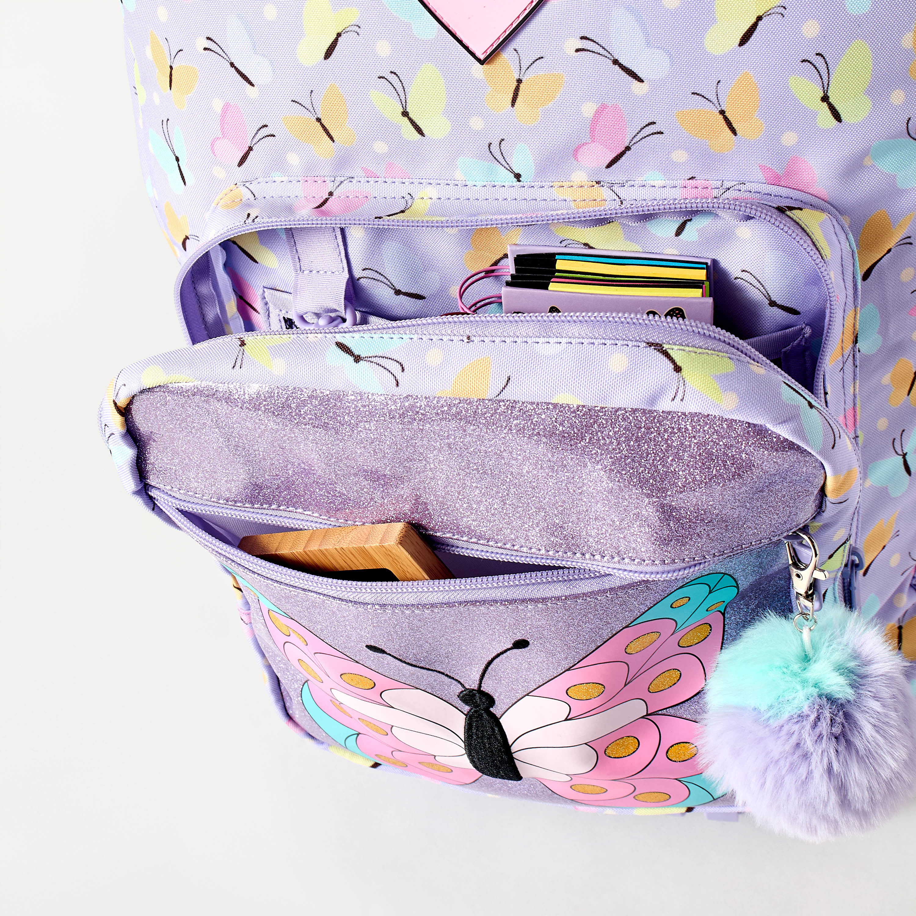 Unique Butterfly Print 15-inch Trolley Backpack with Adjustable Straps - 32x22x47 cms-school-bagsandbackpacks-trolleybags-image-8