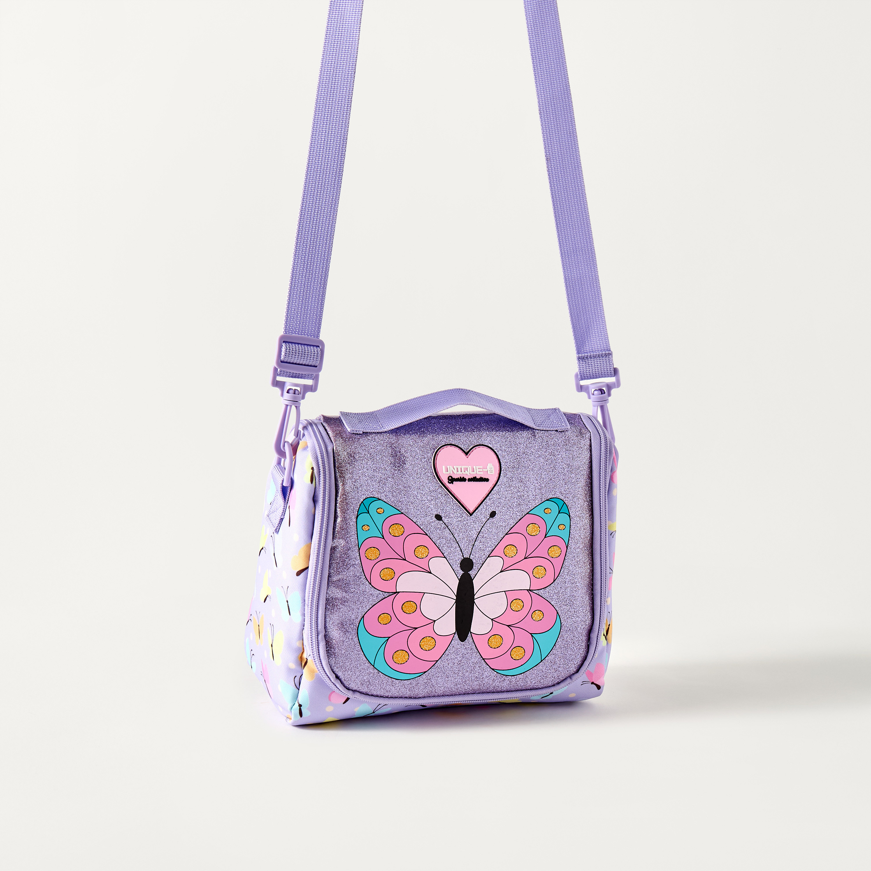 Unique Butterfly Print Lunch Bag with Detachable Strap and Zip Closure-school-lunchessentials-lunchbags-image-3