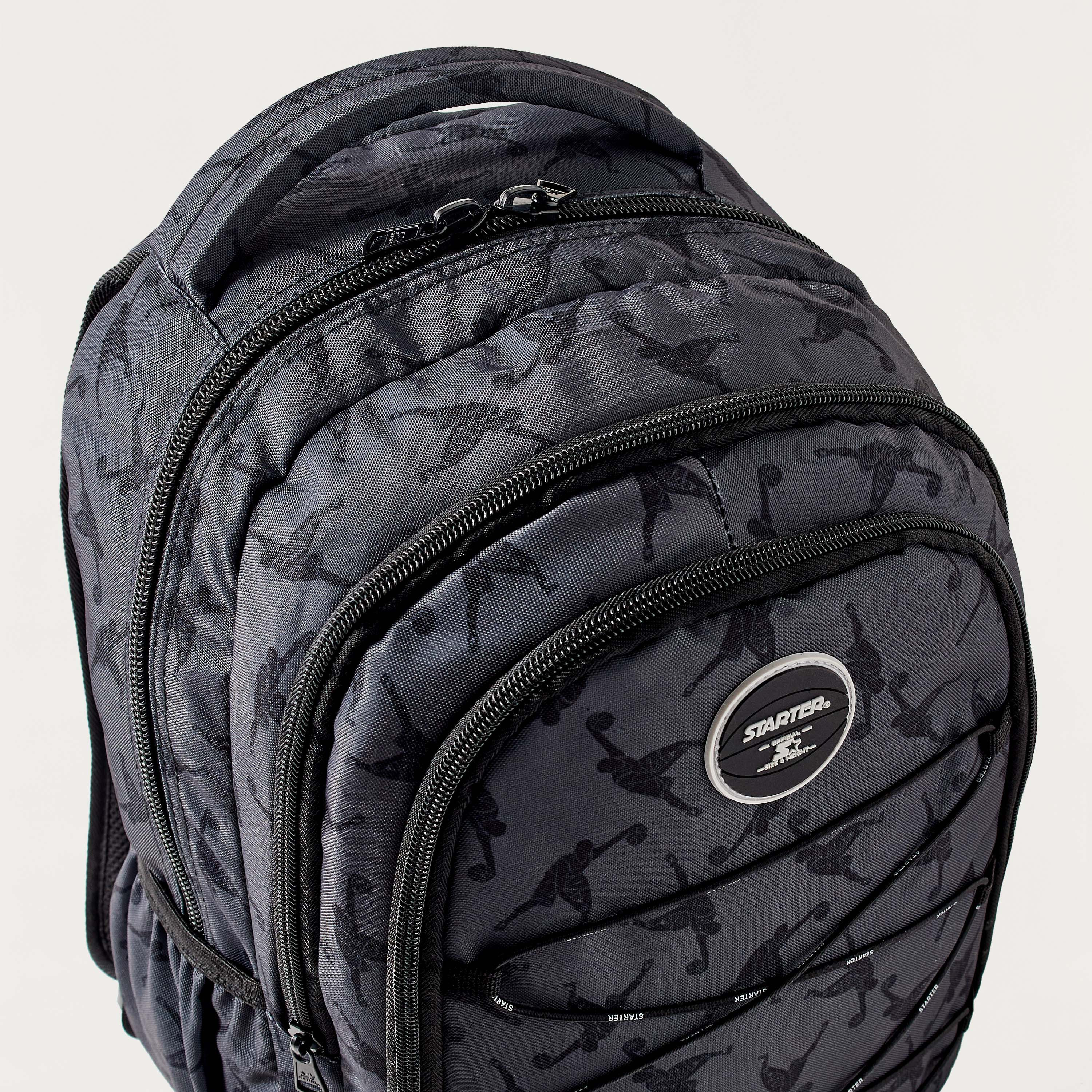 Starter All-Over Basketball Print 15-inch Backpack with Adjustable Straps - 31.5x41.5 cms-school-bagsandbackpacks-backpacks-image-3