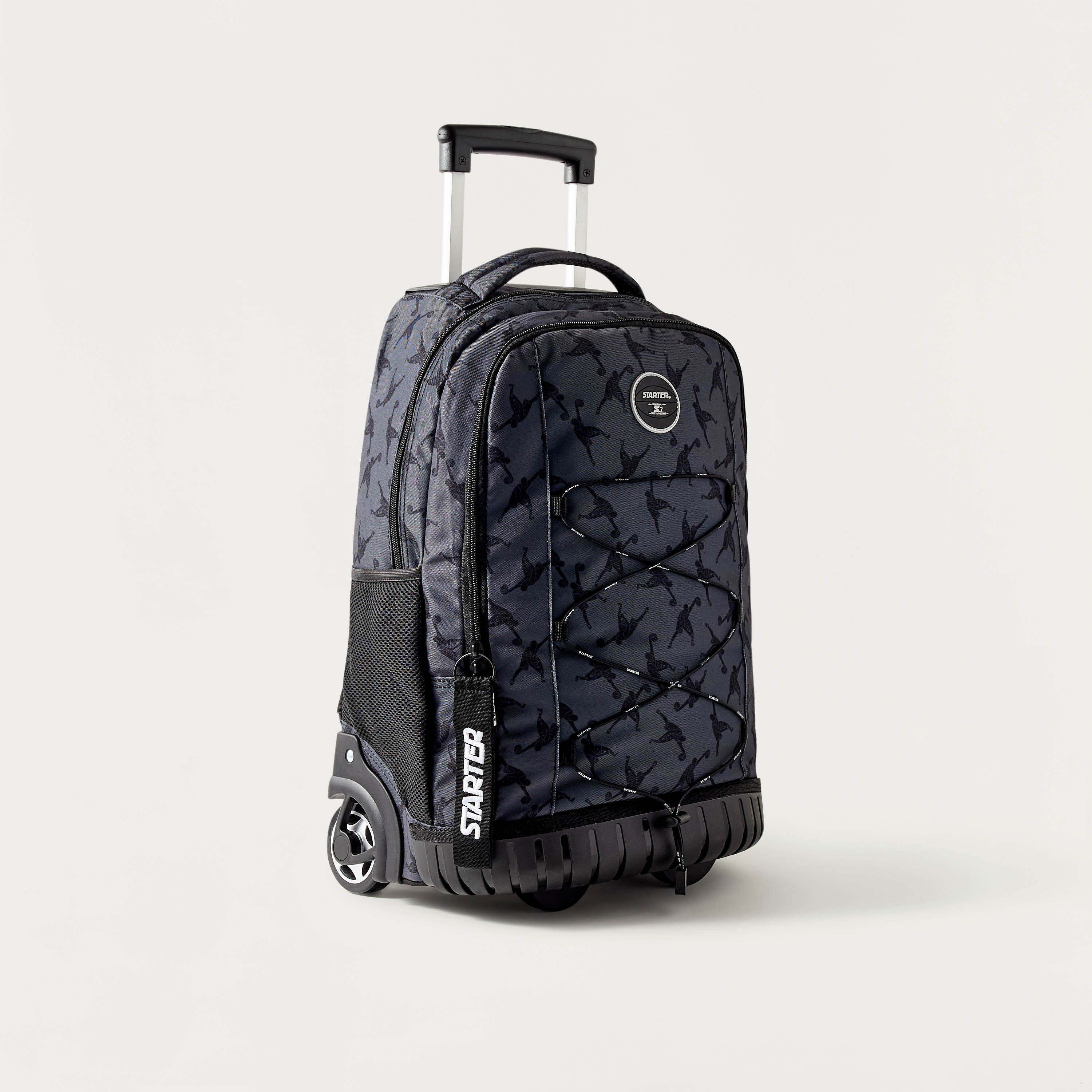 Starter All-Over Basketball Print 15-inch Trolley Backpack with Wheels - 34x48 cms-school-bagsandbackpacks-trolleybags-image-2
