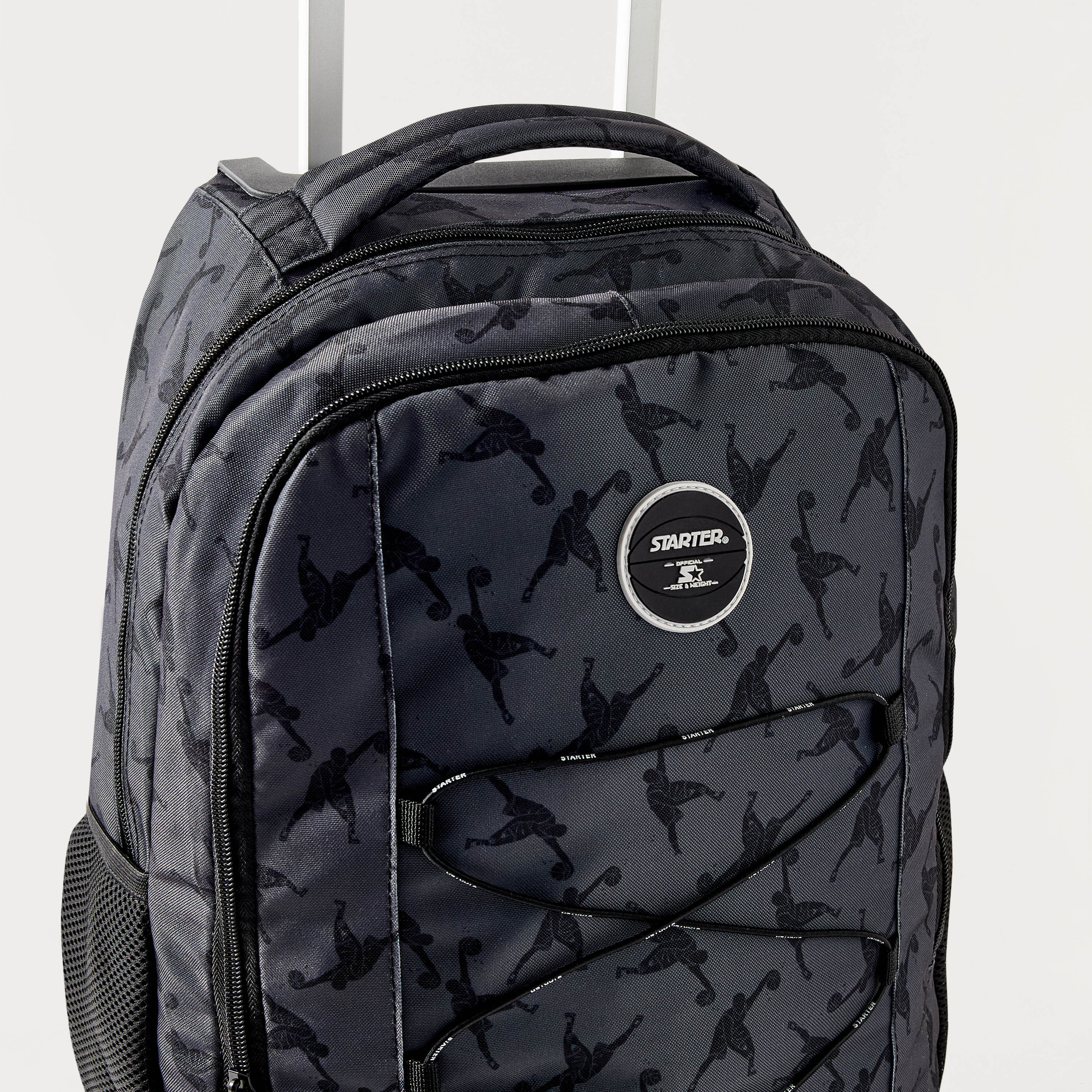 Starter All-Over Basketball Print 15-inch Trolley Backpack with Wheels - 34x48 cms-school-bagsandbackpacks-trolleybags-image-3