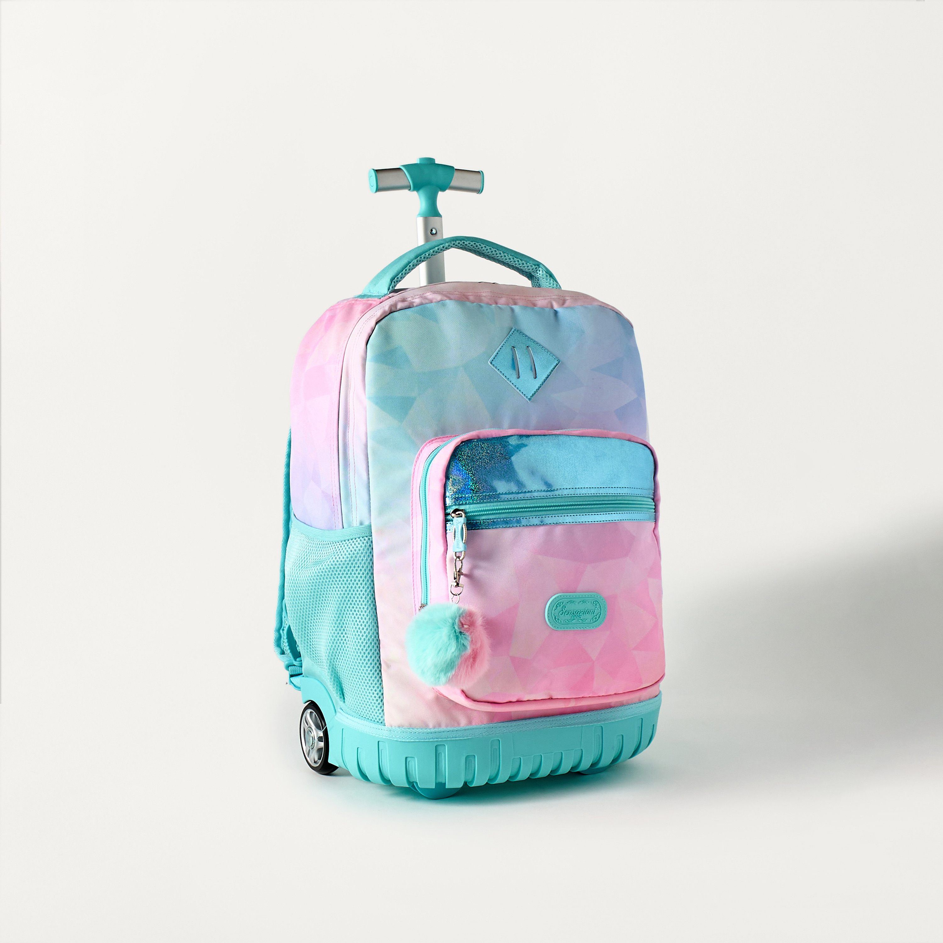 Sensazioni Ombre 15-inch Trolley Backpack with Retractable Handle - 32x22x47 cms-school-bagsandbackpacks-trolleybags-image-3