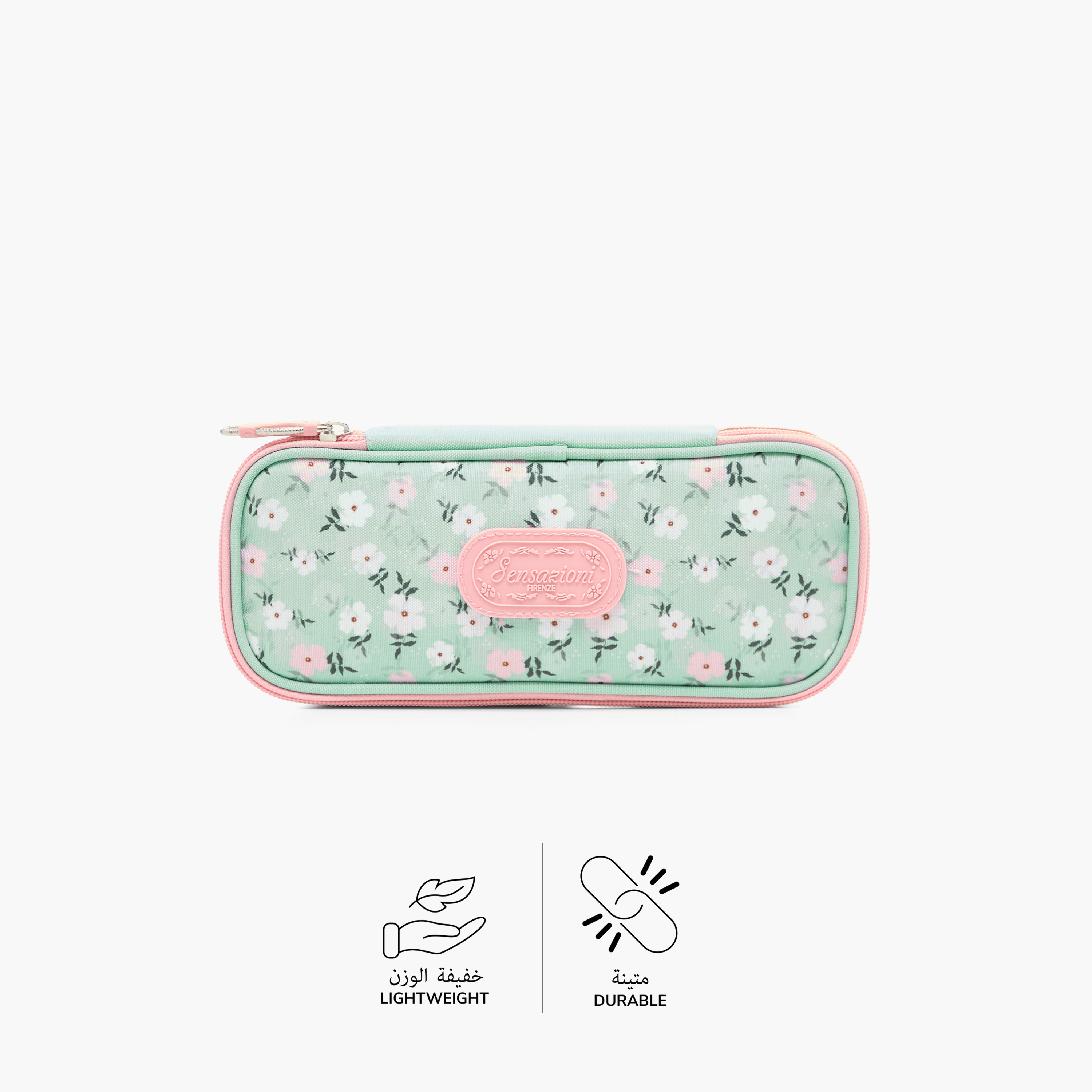 Sensazioni Floral Print Pencil Pouch with Zip Closure-school-stationery-pencilcases-image-3