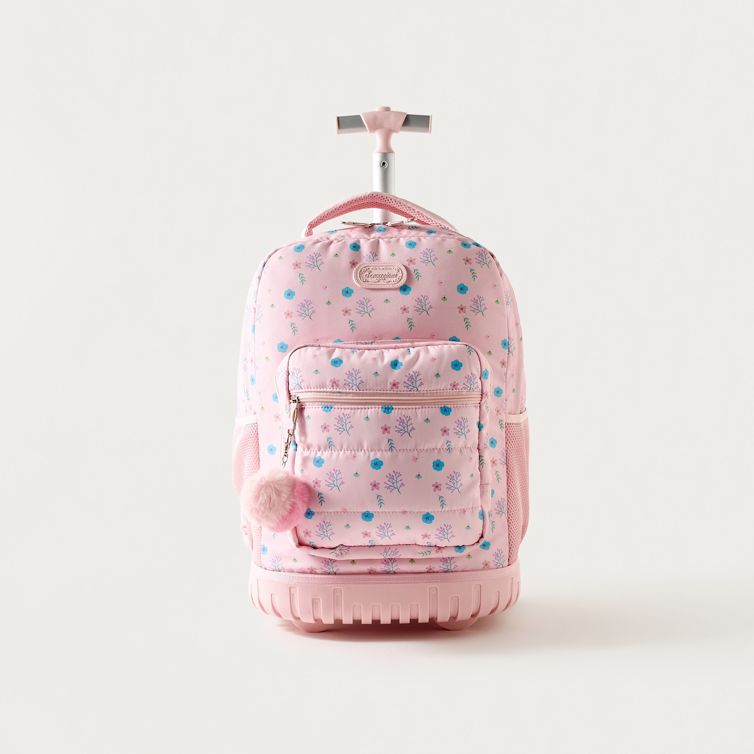 Sensazioni Floral Print 15-inch Trolley Backpack with Wheels - 32x22x47 cms-school-bagsandbackpacks-trolleybags-image-1