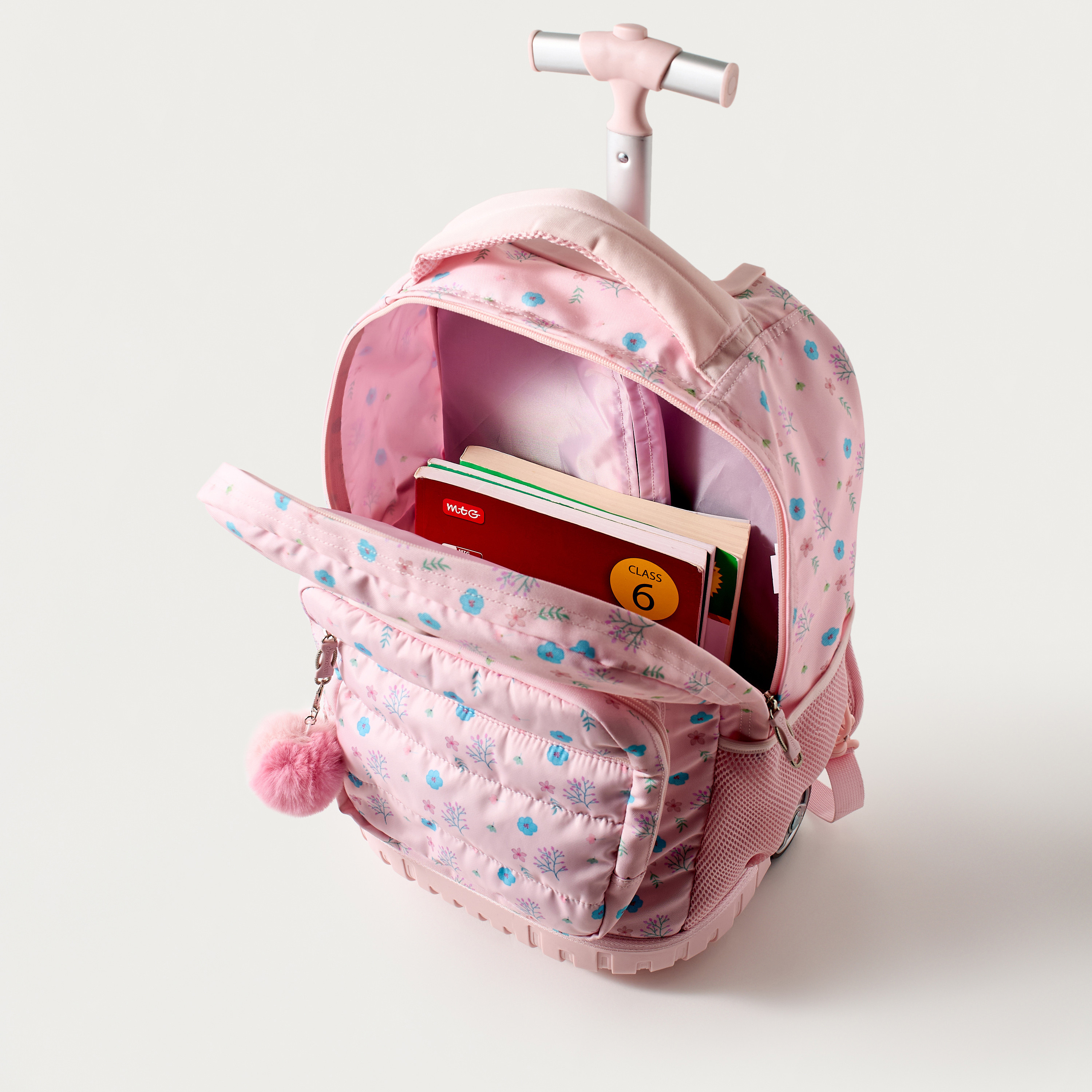 Sensazioni Floral Print 15-inch Trolley Backpack with Wheels - 32x22x47 cms-school-bagsandbackpacks-trolleybags-image-11