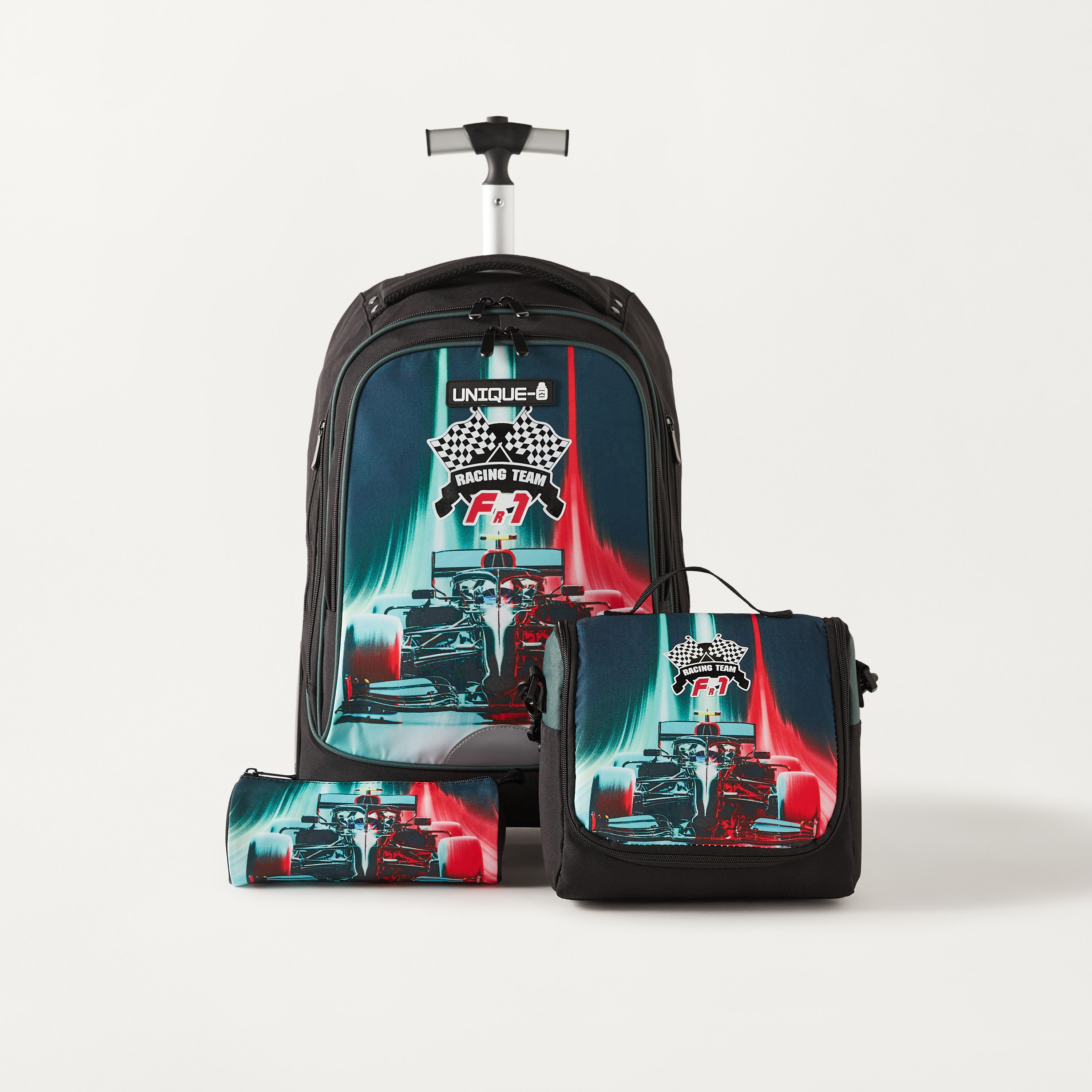شنطة غداء بحمالات قابلة للتعديل وسحاب إغلاق بطبعات سيارة من يونيك - 1-school-lunchessentials-lunchbags-image-7