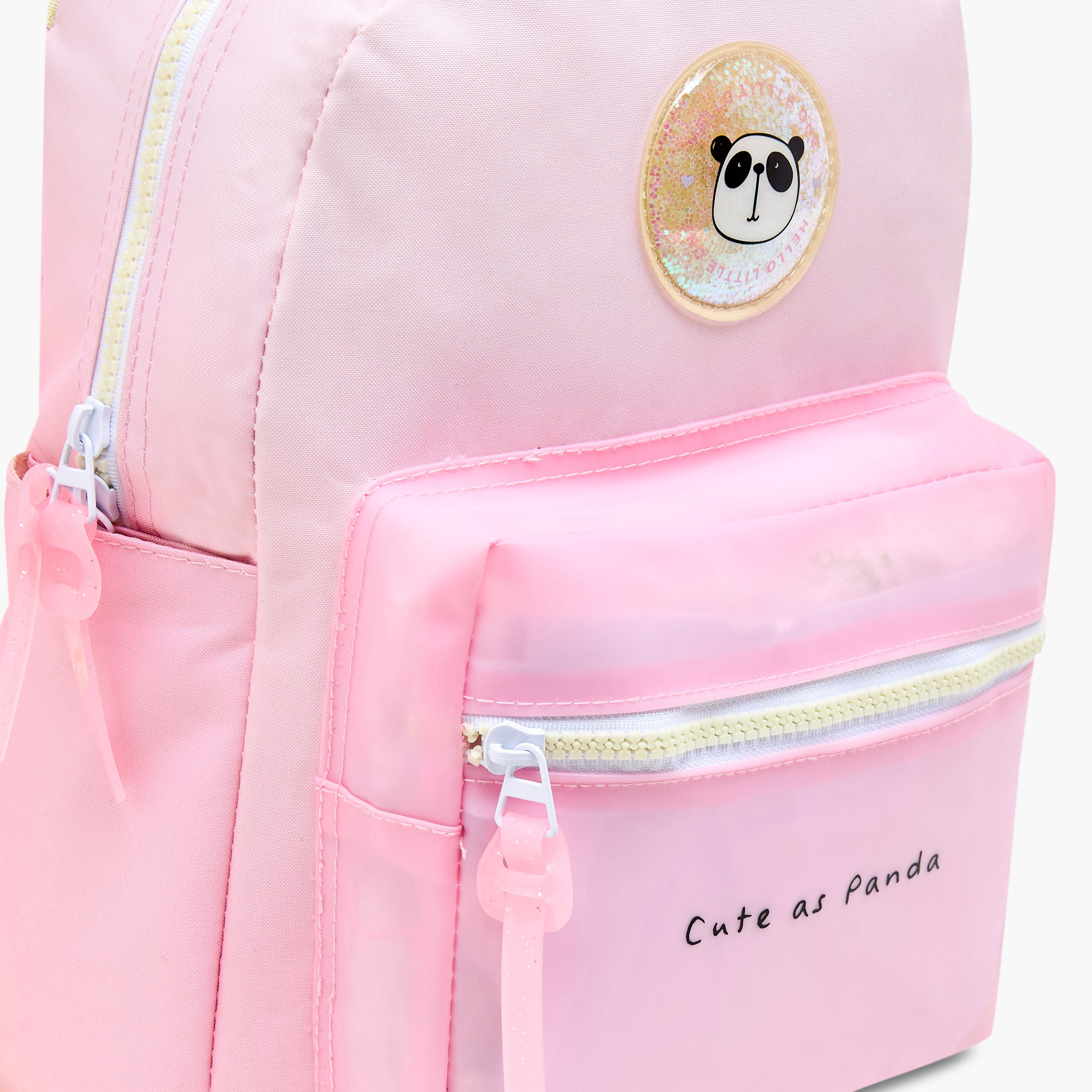 شنطة ظهر 13 بوصة بحمالات قابلة للتعديل وزخارف باندا - 33x23.5x10.5 سم-school-bagsandbackpacks-backpacks-image-6