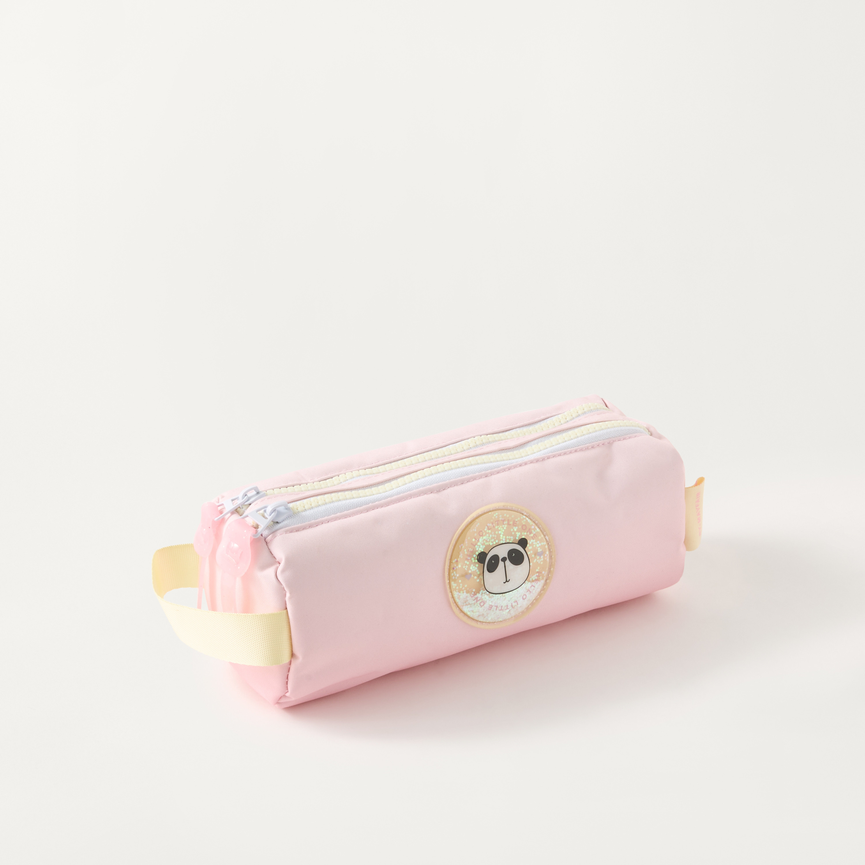 Mayfair Patch Detail 2-Compartment Pencil Case with Zip Closure-school-stationery-pencilcases-image-2