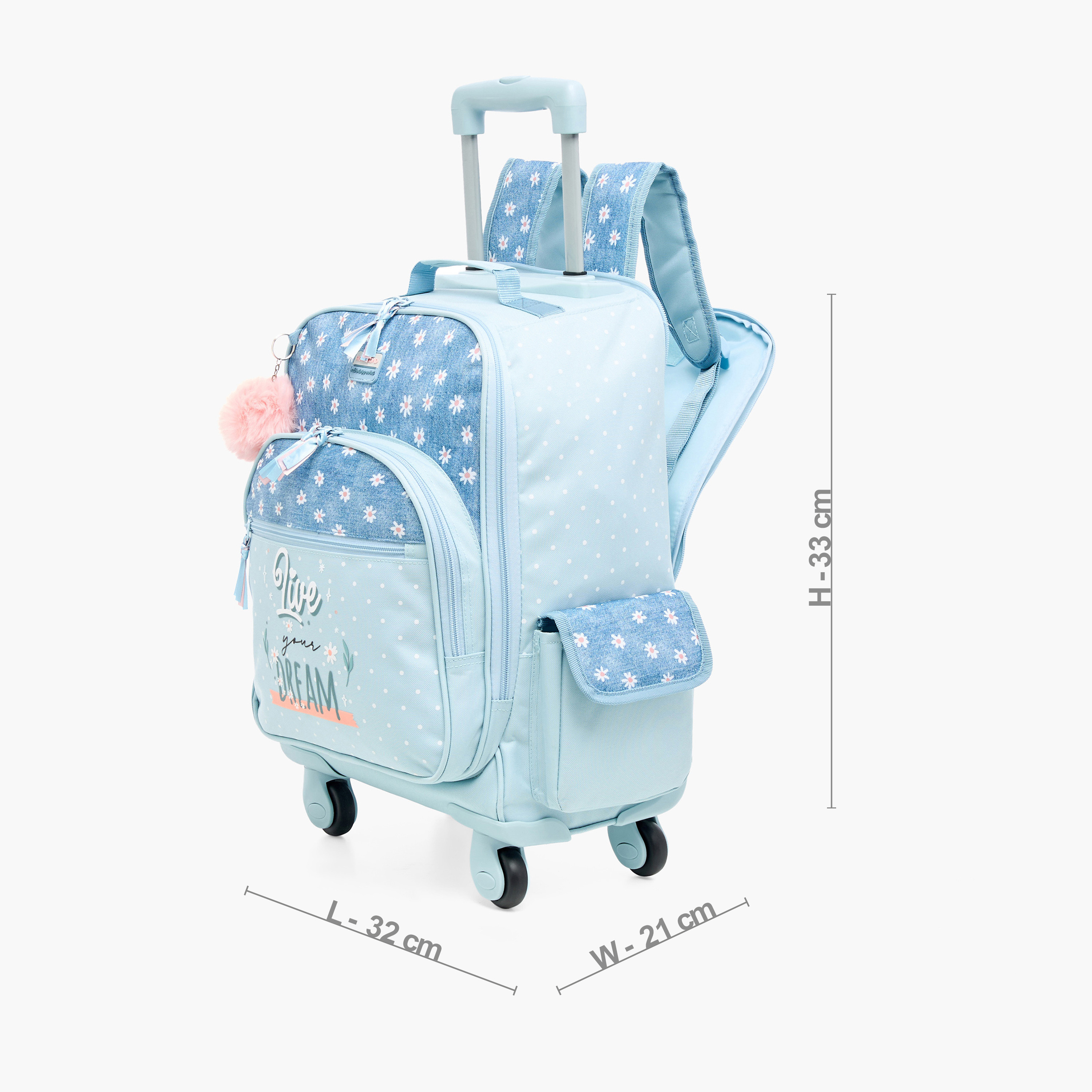 Roll Road Floral Print Backpack-school-bagsandbackpacks-trolleybags-image-2