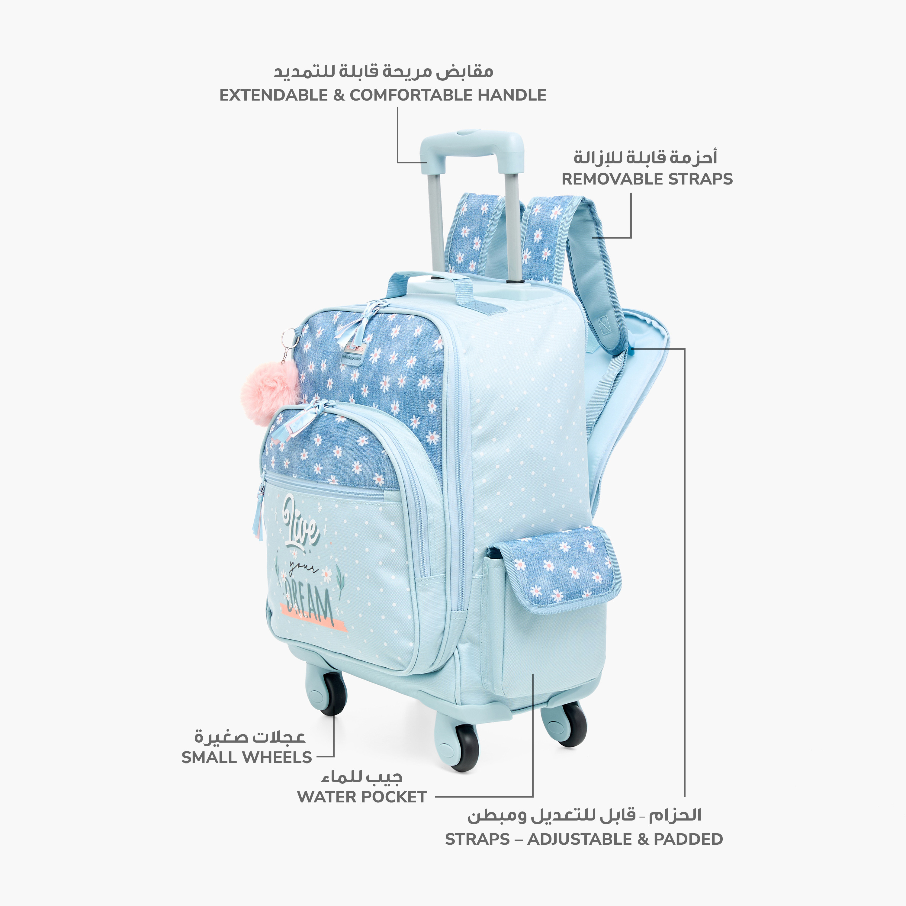 Roll Road Floral Print Backpack-school-bagsandbackpacks-trolleybags-image-6