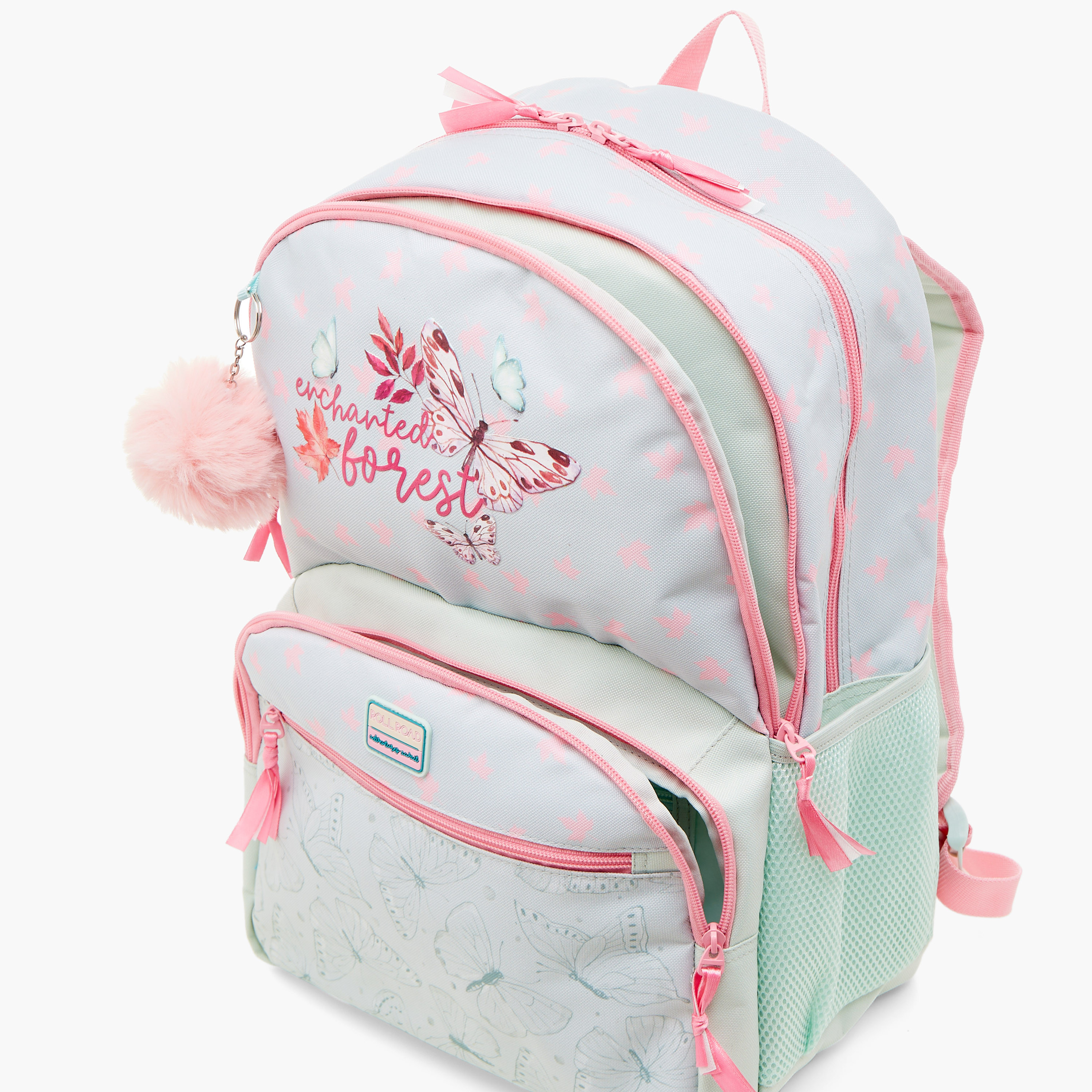 شنطة ظهر 18 بوصة بحمّالات كتف قابلة للتعديل وطبعات فراشة من ورل رود - 33x46x17 سم-school-bagsandbackpacks-backpacks-image-8