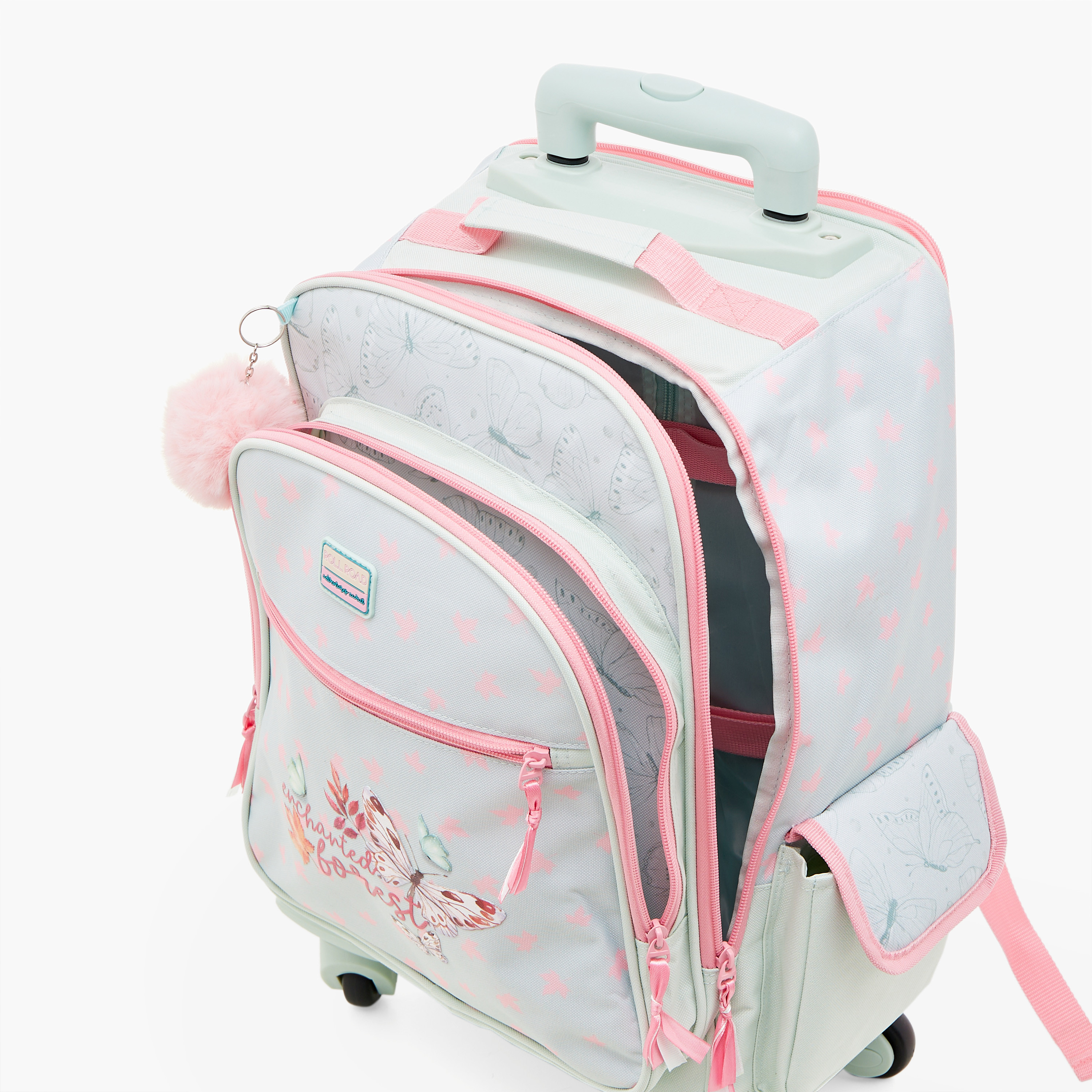 Roll Road Printed 17-inch Trolley Backpack with Retractable Handle and Zip Closure - 33x44x21 cms-school-bagsandbackpacks-trolleybags-image-10