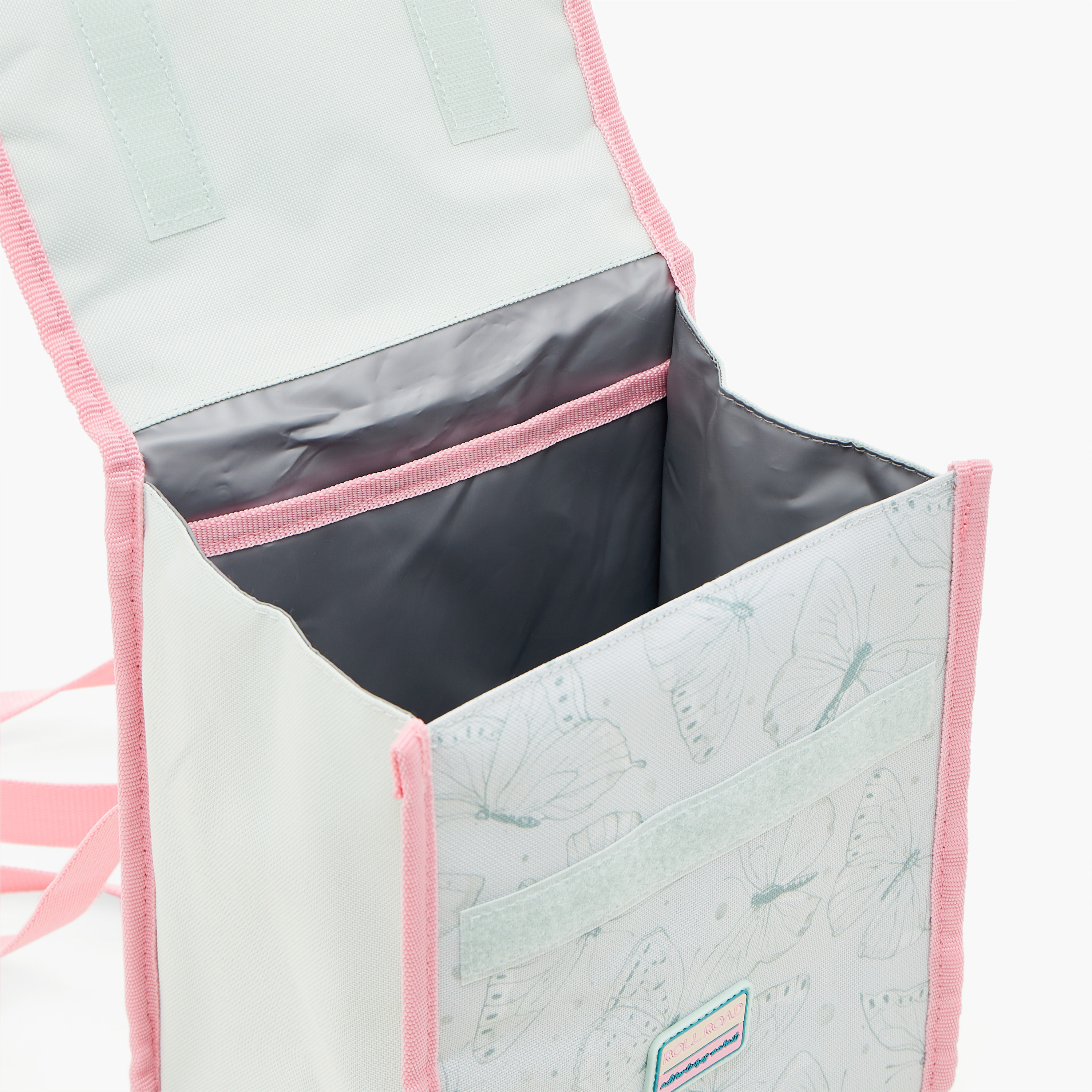 Roll Road Butterfly Print Lunch Bag with Adjustable Strap and Flap Closure-school-lunchessentials-lunchbags-image-7