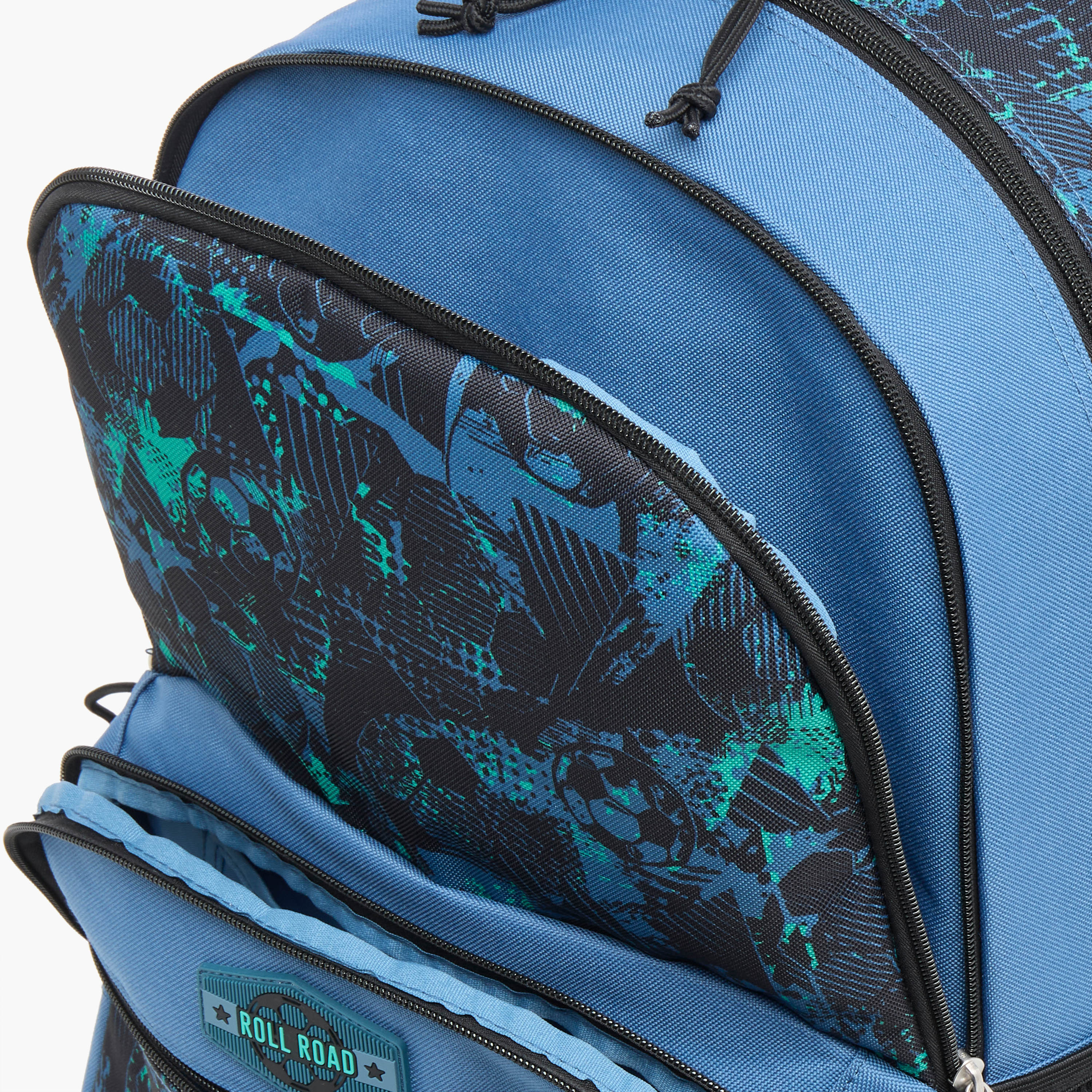 Roll Road All-Over Football Print 18 inch Backpack with Adjustable Shoulder Straps - 33x46x17 cm-school-bagsandbackpacks-backpacks-image-7