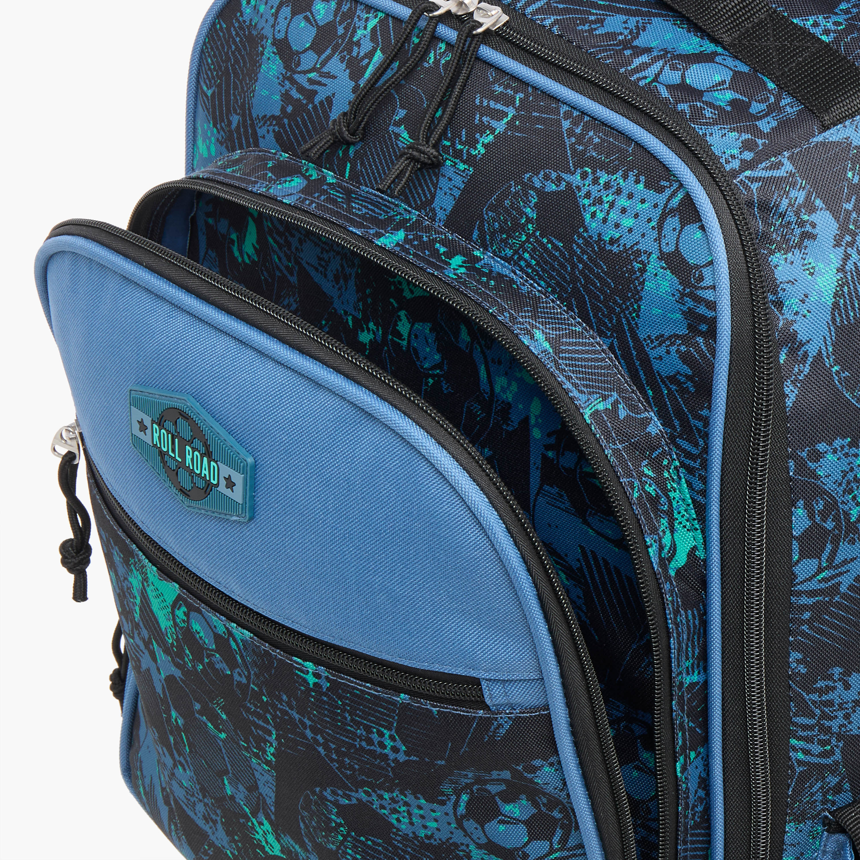 Roll Road All-Over Football Print Softcase Trolley Bag with Retractable Handle-school-bagsandbackpacks-trolleybags-image-10