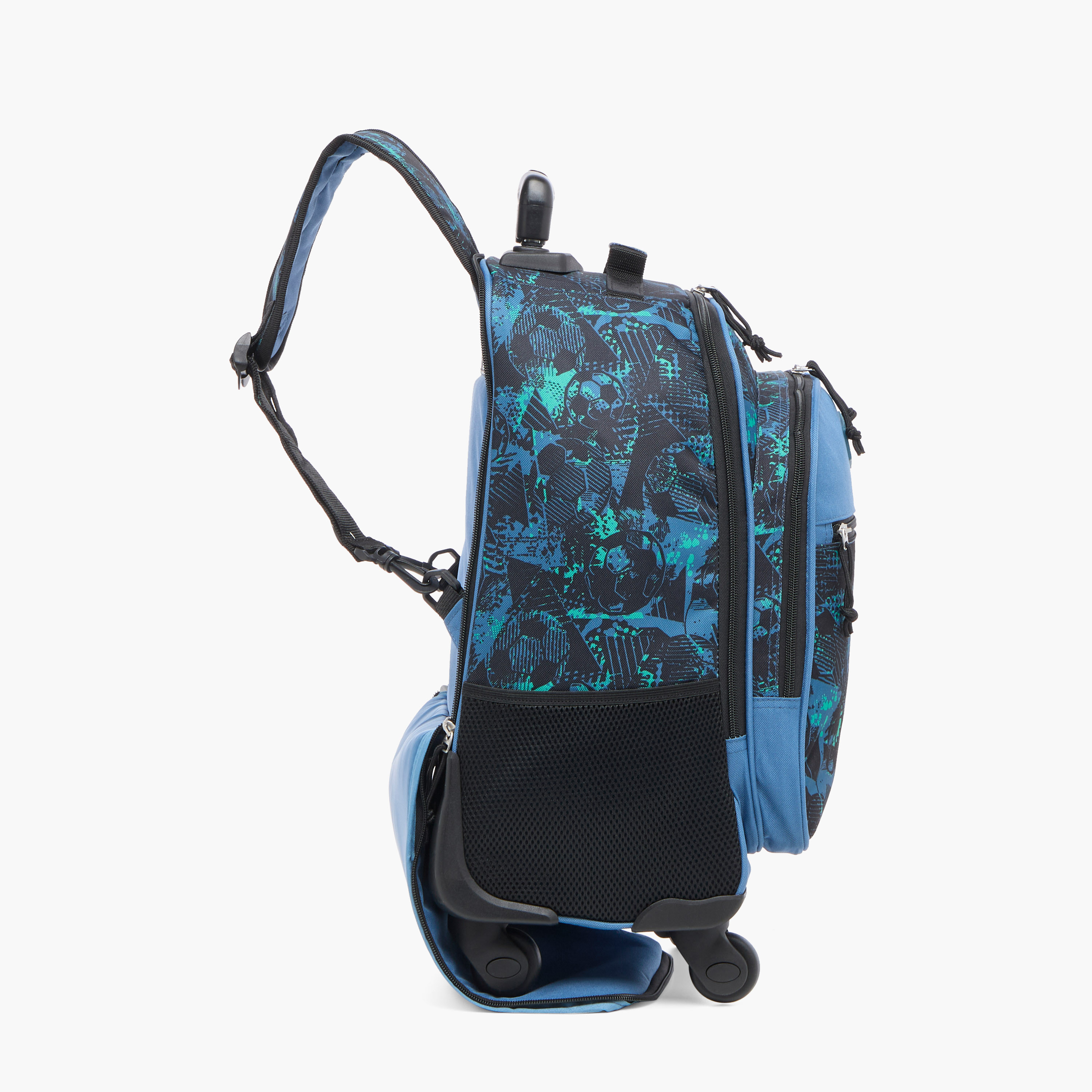 Roll Road All-Over Football Print Softcase Trolley Bag with Retractable Handle-school-bagsandbackpacks-trolleybags-image-13