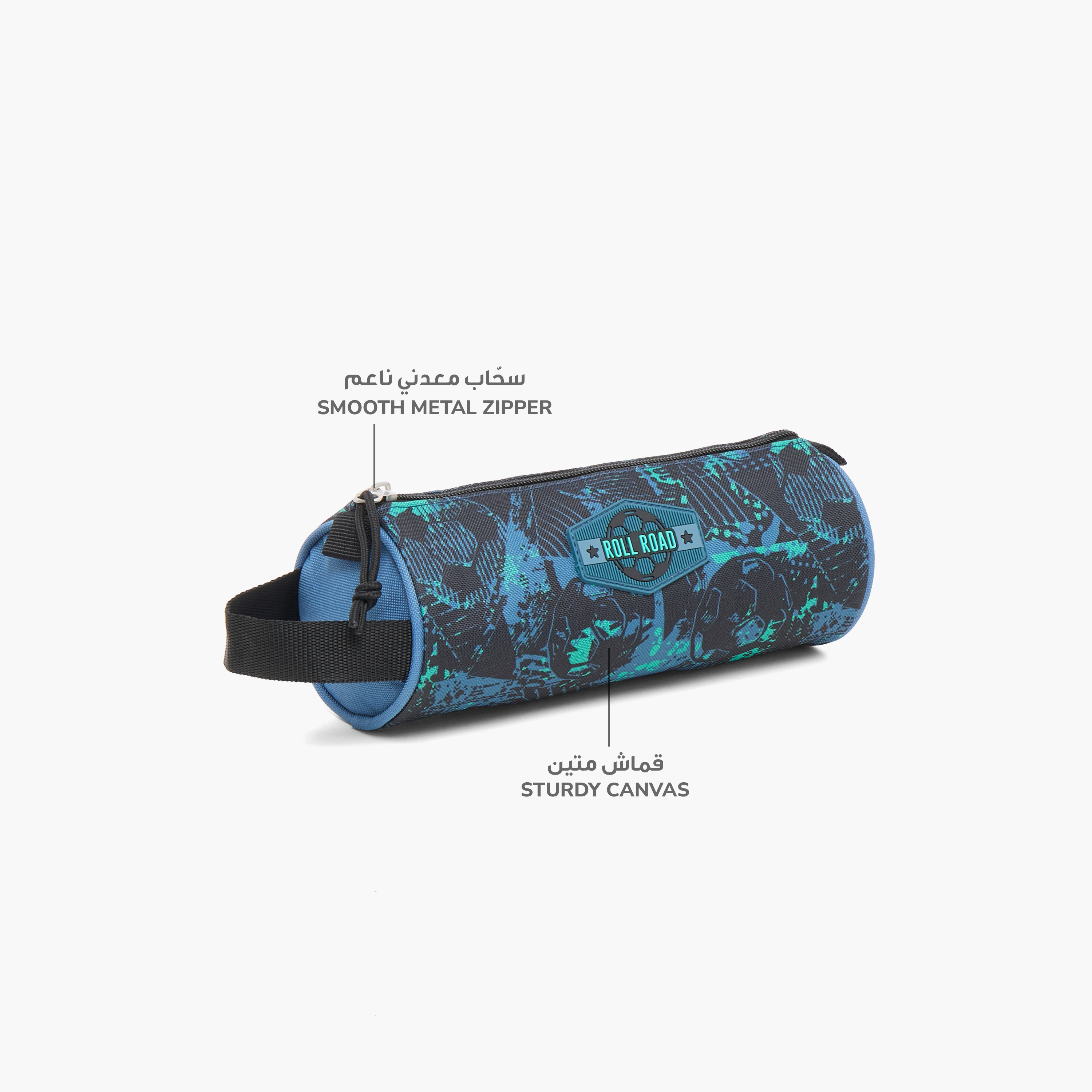 Roll Road All-Over Soccer Print Pencil Pouch with Zip Closure-school-stationery-pencilcases-image-6