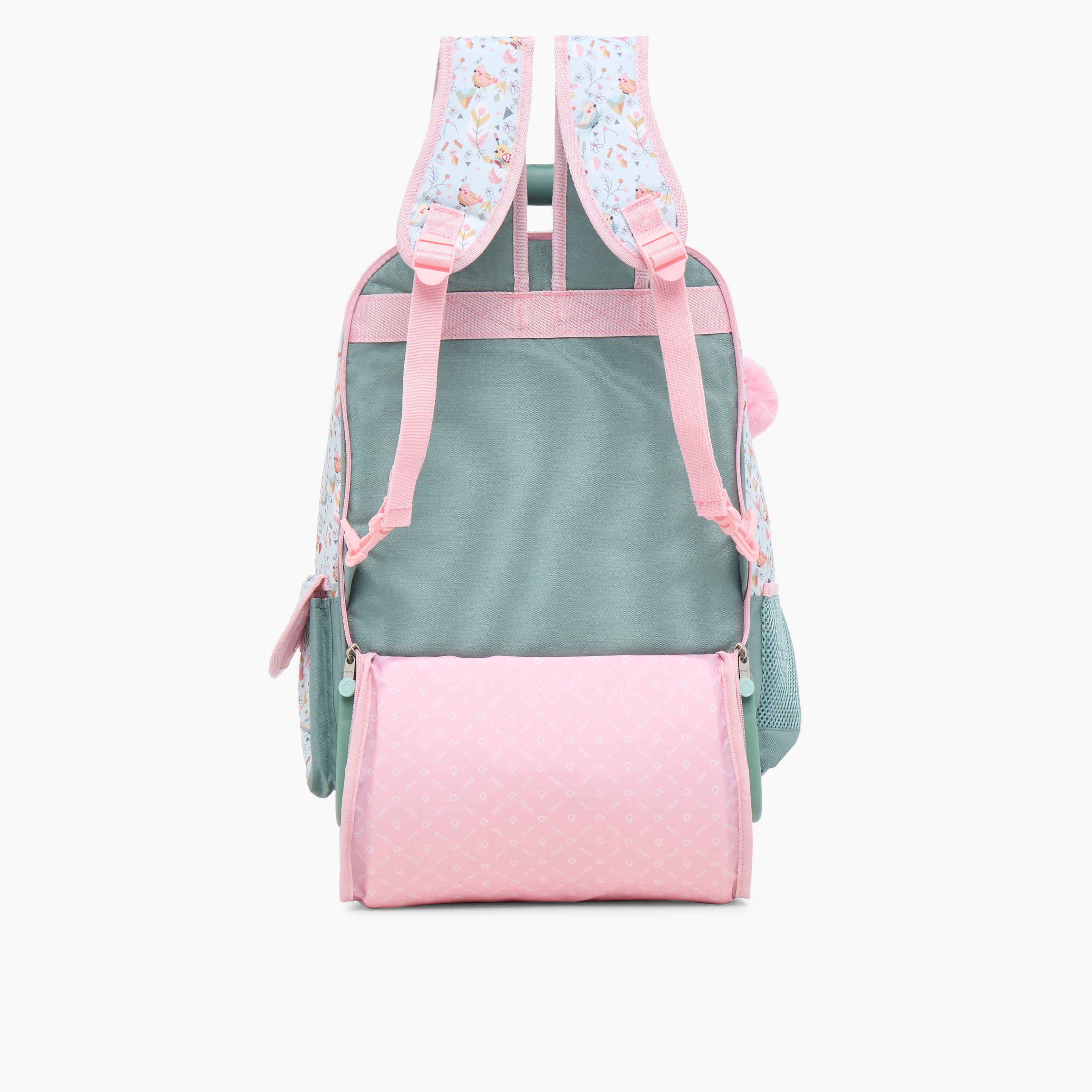 Enso 17-inch Floral Print Trolley Backpack with Retractable Handle - 33x44x21 cms-cpkids-backtoschool-schoolbagsandbackpacks-trolleybags-image-12