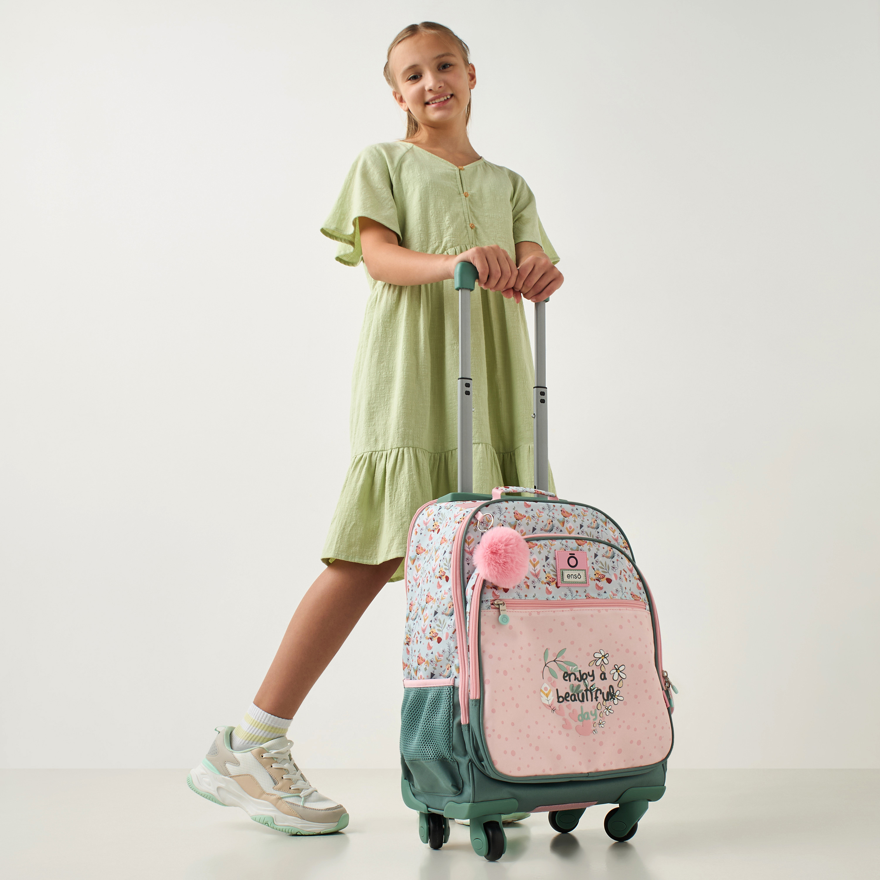 Enso 17-inch Floral Print Trolley Backpack with Retractable Handle - 33x44x21 cms-cpkids-backtoschool-schoolbagsandbackpacks-trolleybags-image-14