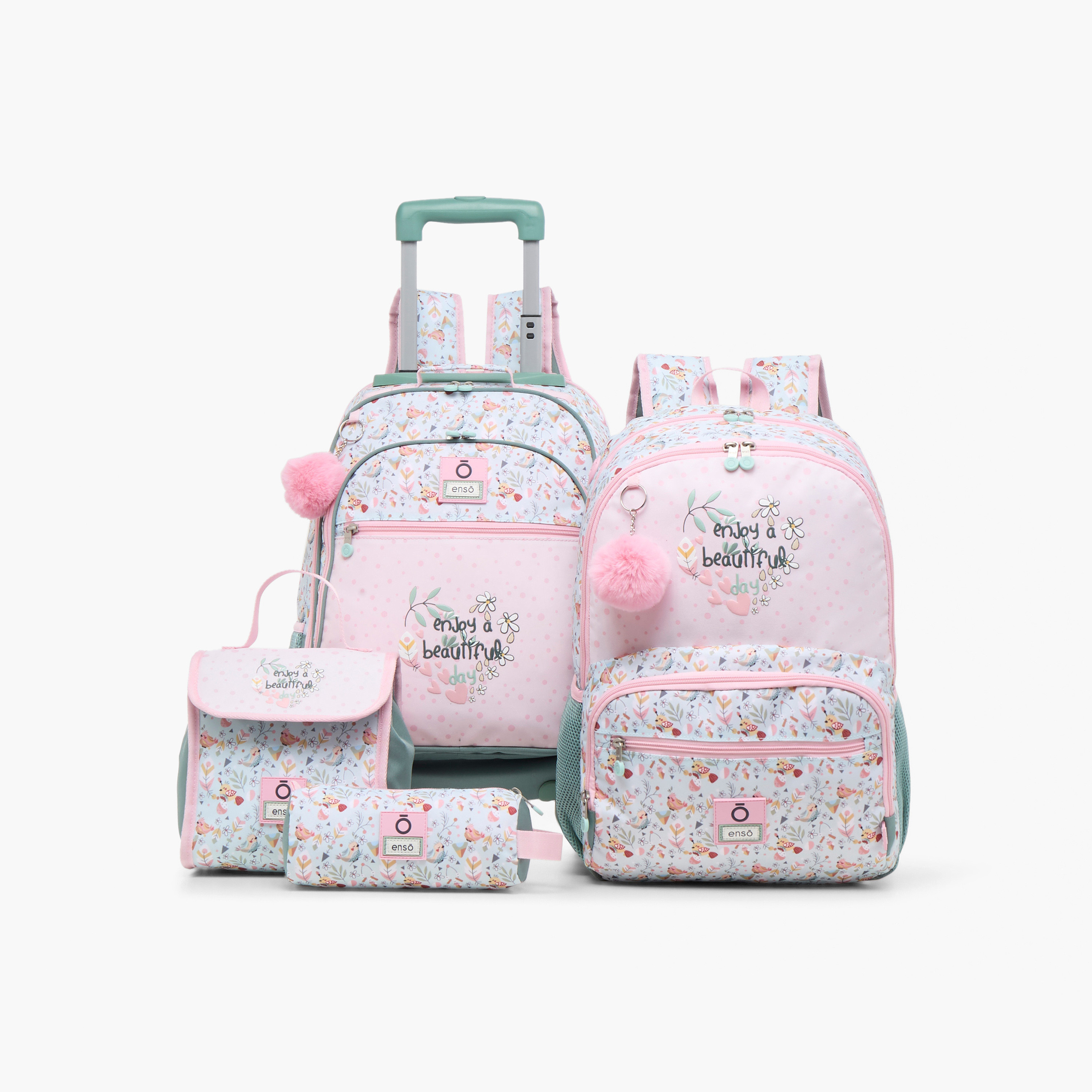 Enso 17-inch Floral Print Trolley Backpack with Retractable Handle - 33x44x21 cms-cpkids-backtoschool-schoolbagsandbackpacks-trolleybags-image-15