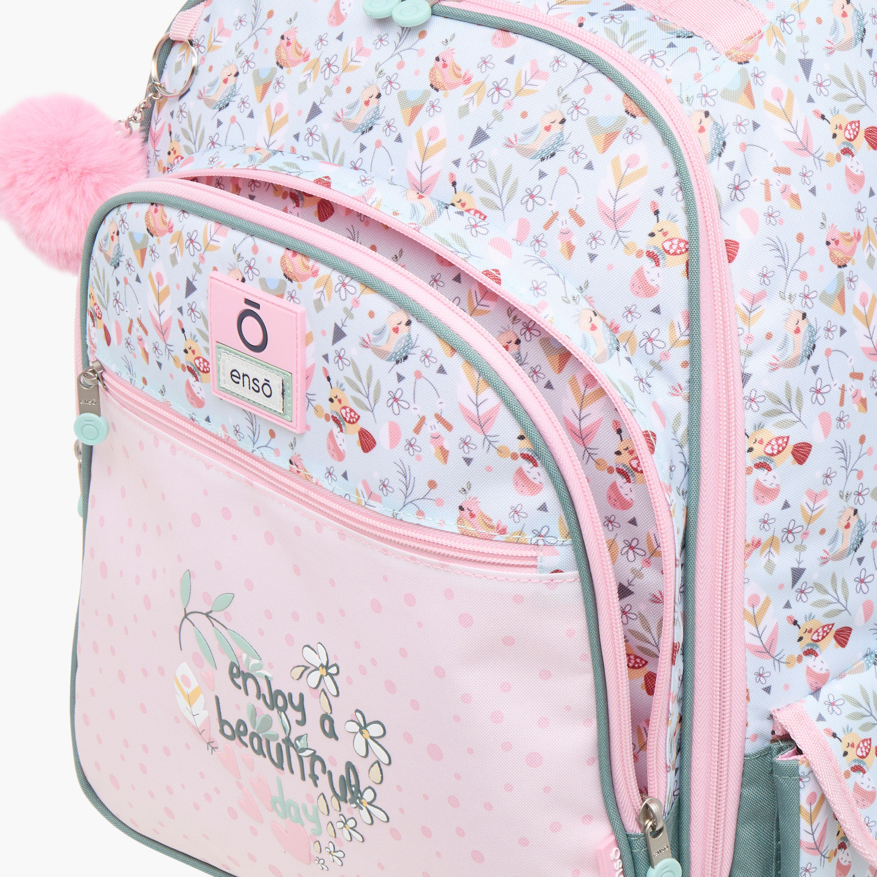 Enso 17-inch Floral Print Trolley Backpack with Retractable Handle - 33x44x21 cms-cpkids-backtoschool-schoolbagsandbackpacks-trolleybags-image-9