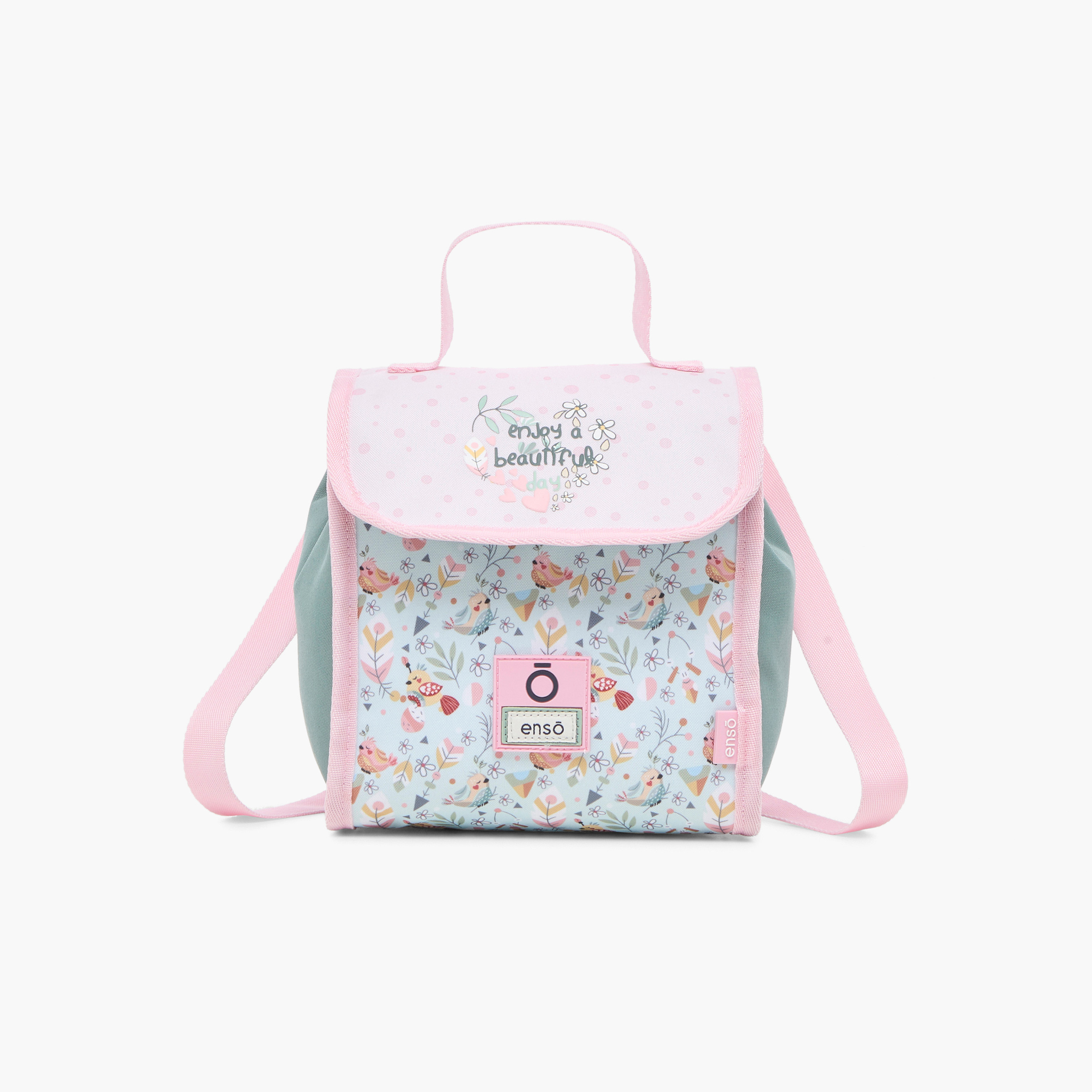 Enso Floral Print Lunch Bag with Adjustable Strap-school-lunchessentials-lunchbags-image-1