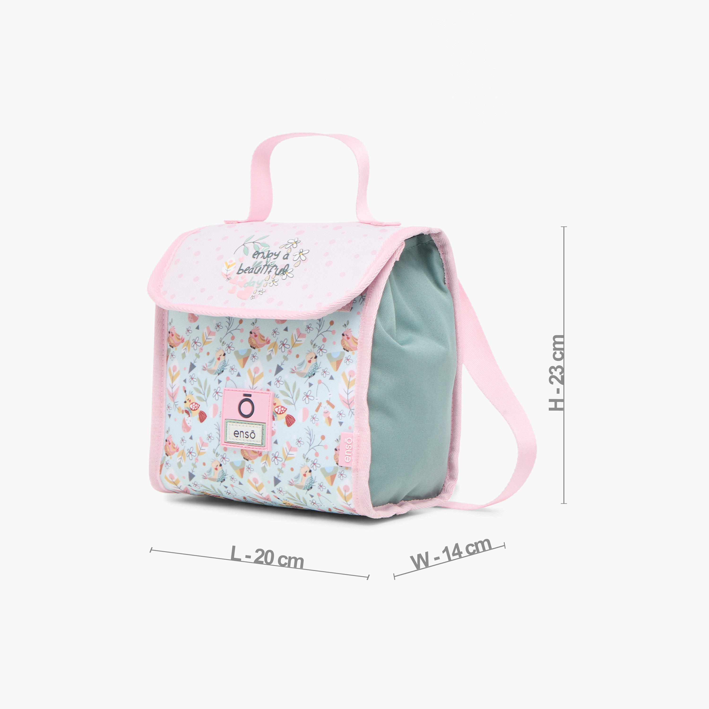 Enso Floral Print Lunch Bag with Adjustable Strap-school-lunchessentials-lunchbags-image-2