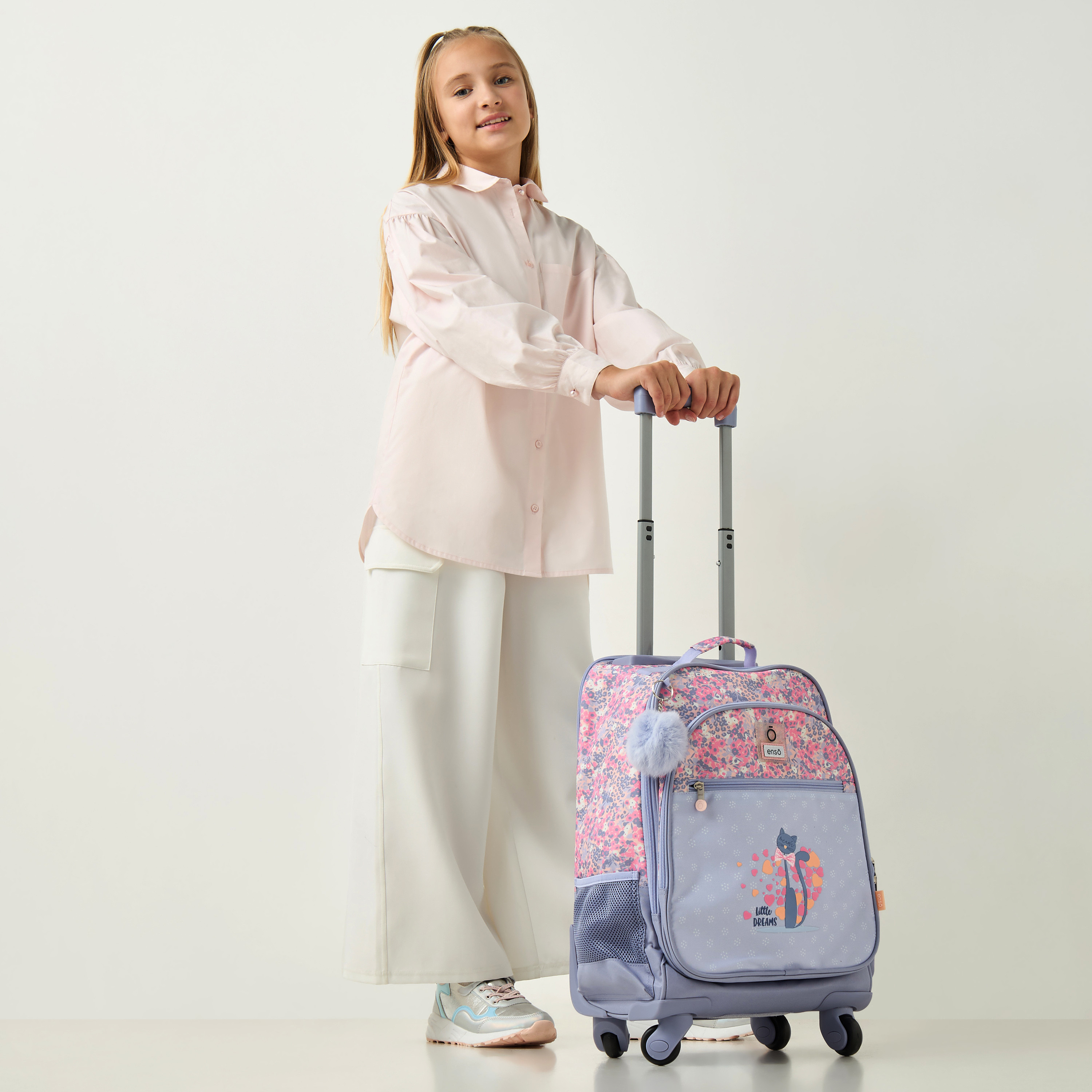 Enso 17-inch Floral Print Trolley Backpack with Retractable Handle - 33x44x21 cms-school-bagsandbackpacks-trolleybags-image-14
