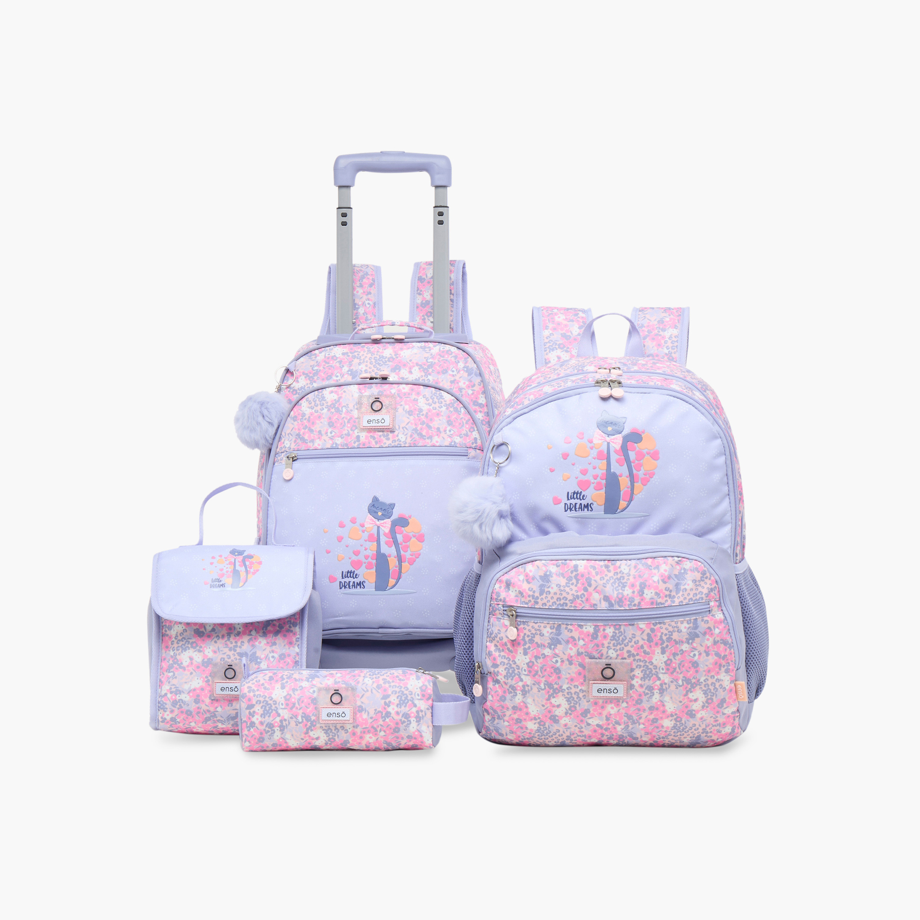 Enso 17-inch Floral Print Trolley Backpack with Retractable Handle - 33x44x21 cms-school-bagsandbackpacks-trolleybags-image-15