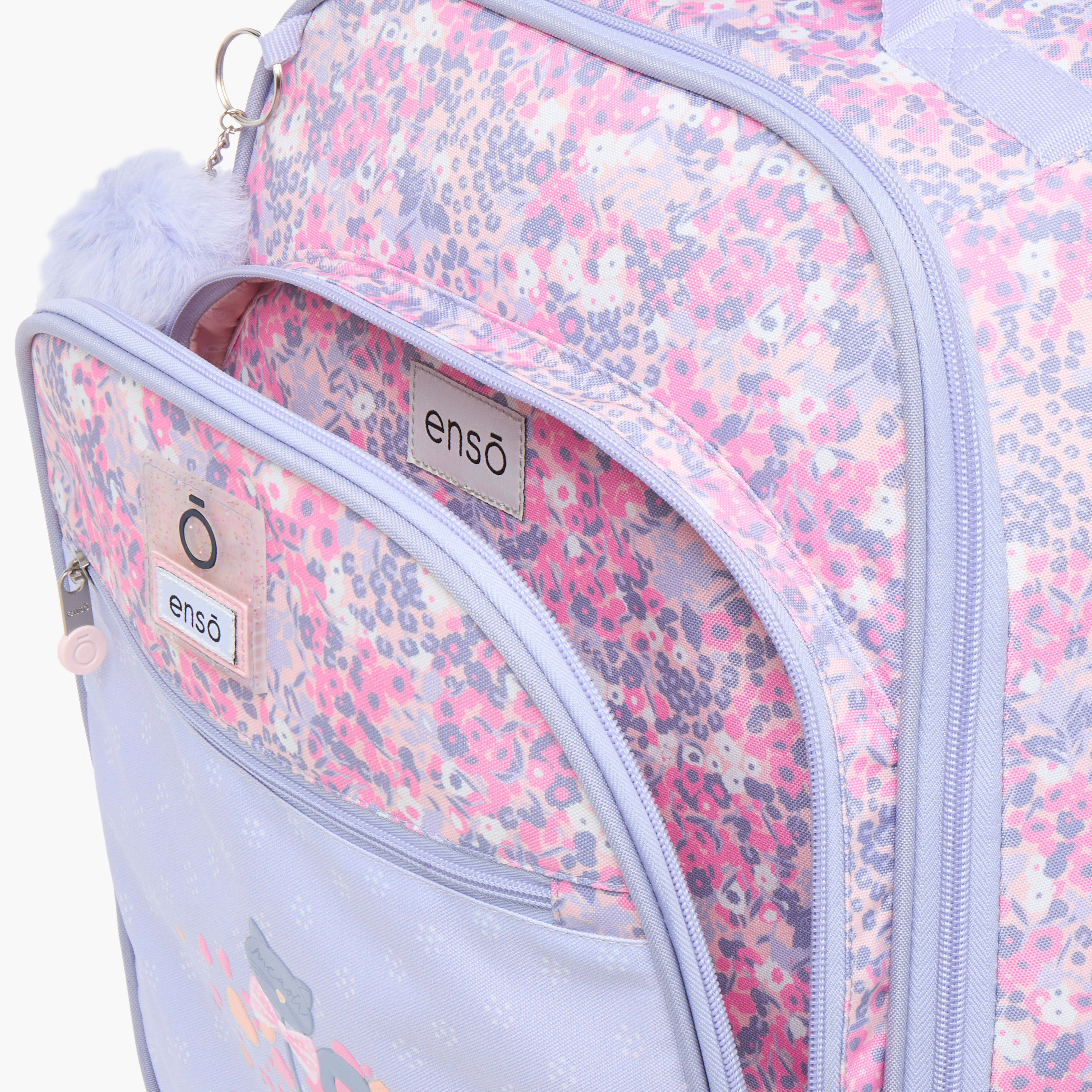 Enso 17-inch Floral Print Trolley Backpack with Retractable Handle - 33x44x21 cms-school-bagsandbackpacks-trolleybags-image-8