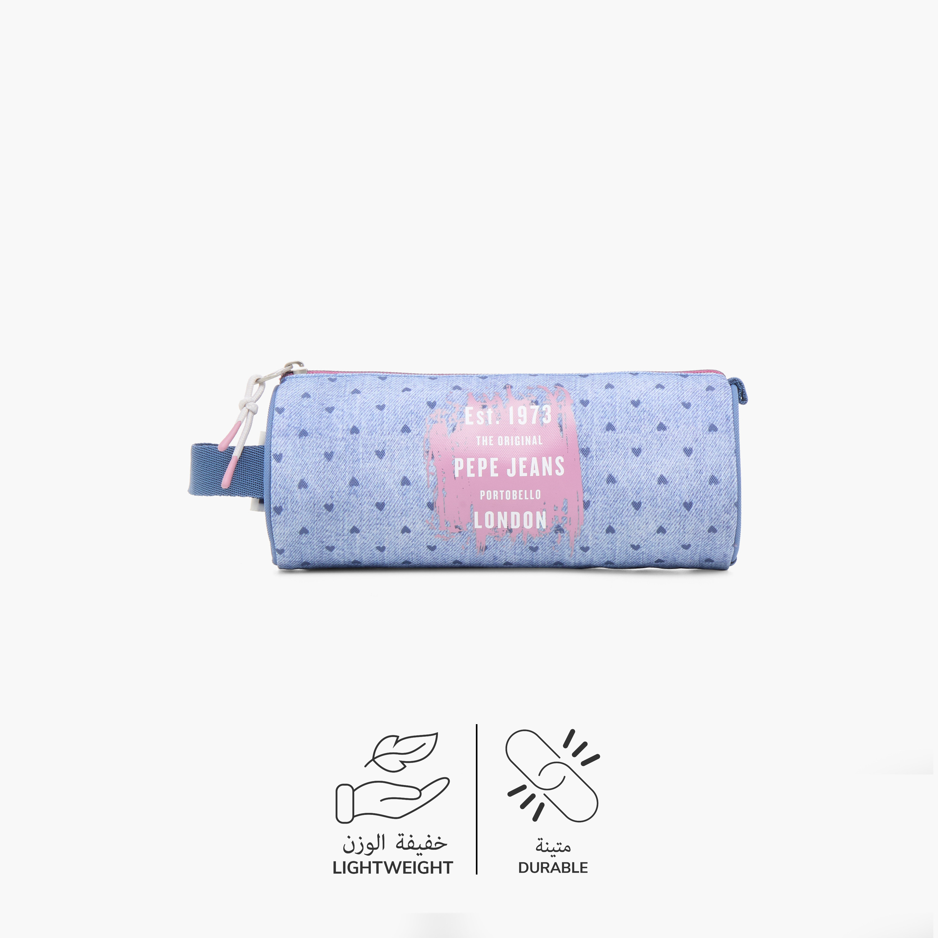 Pepe Jeans Printed Pencil Pouch with Zip Closure-school-stationery-pencilcases-image-4