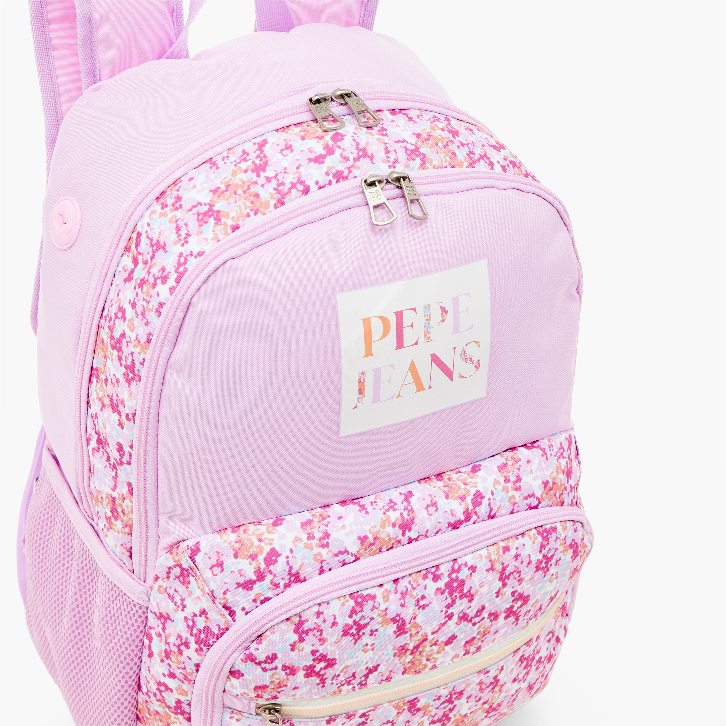 شنطة ظهر 18 بوصة بحمالات قابلة للتعديل وطبعات أزهار من بيبي جينز- 33x46x17 سم-school-bagsandbackpacks-backpacks-image-10