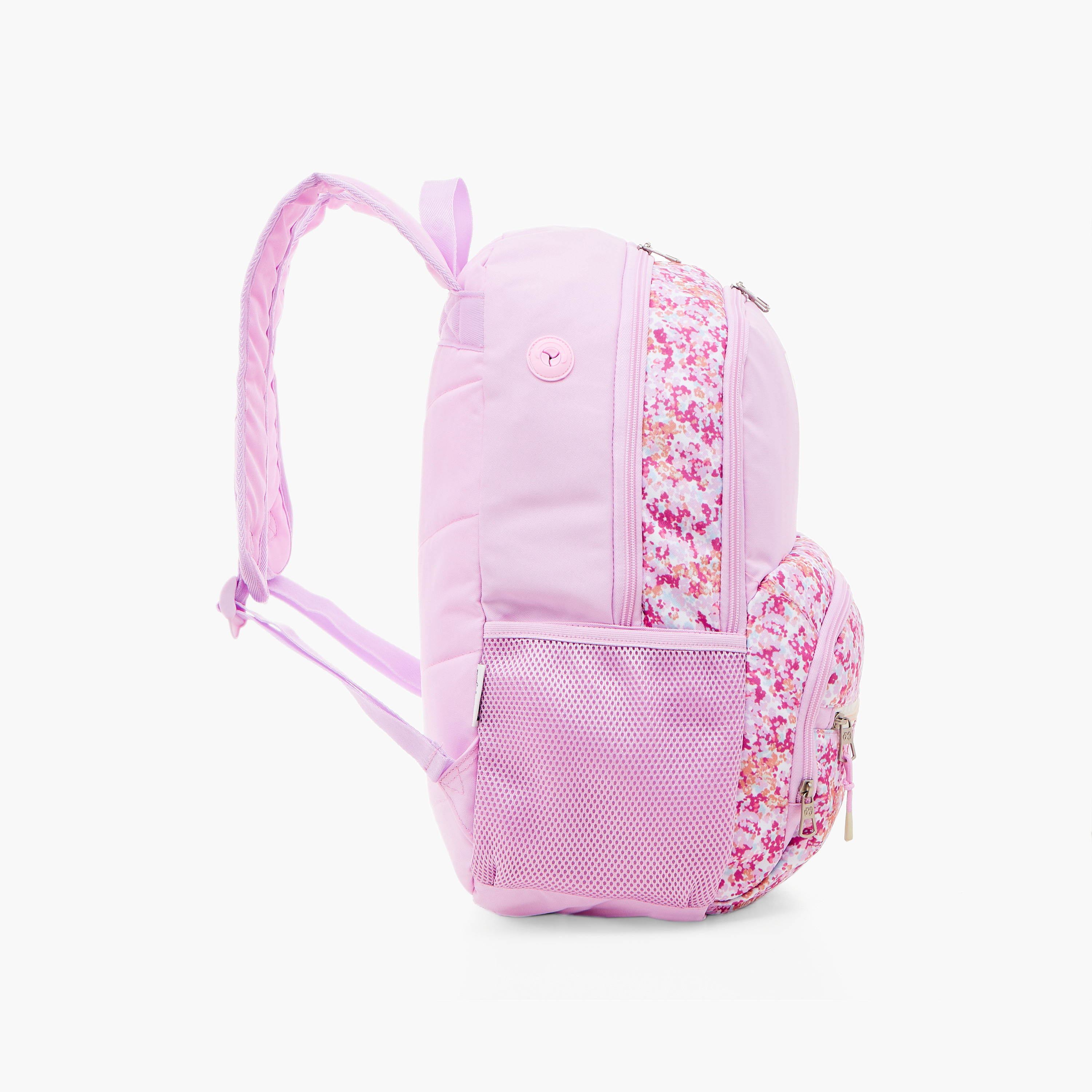 شنطة ظهر 18 بوصة بحمالات قابلة للتعديل وطبعات أزهار من بيبي جينز- 33x46x17 سم-school-bagsandbackpacks-backpacks-image-5