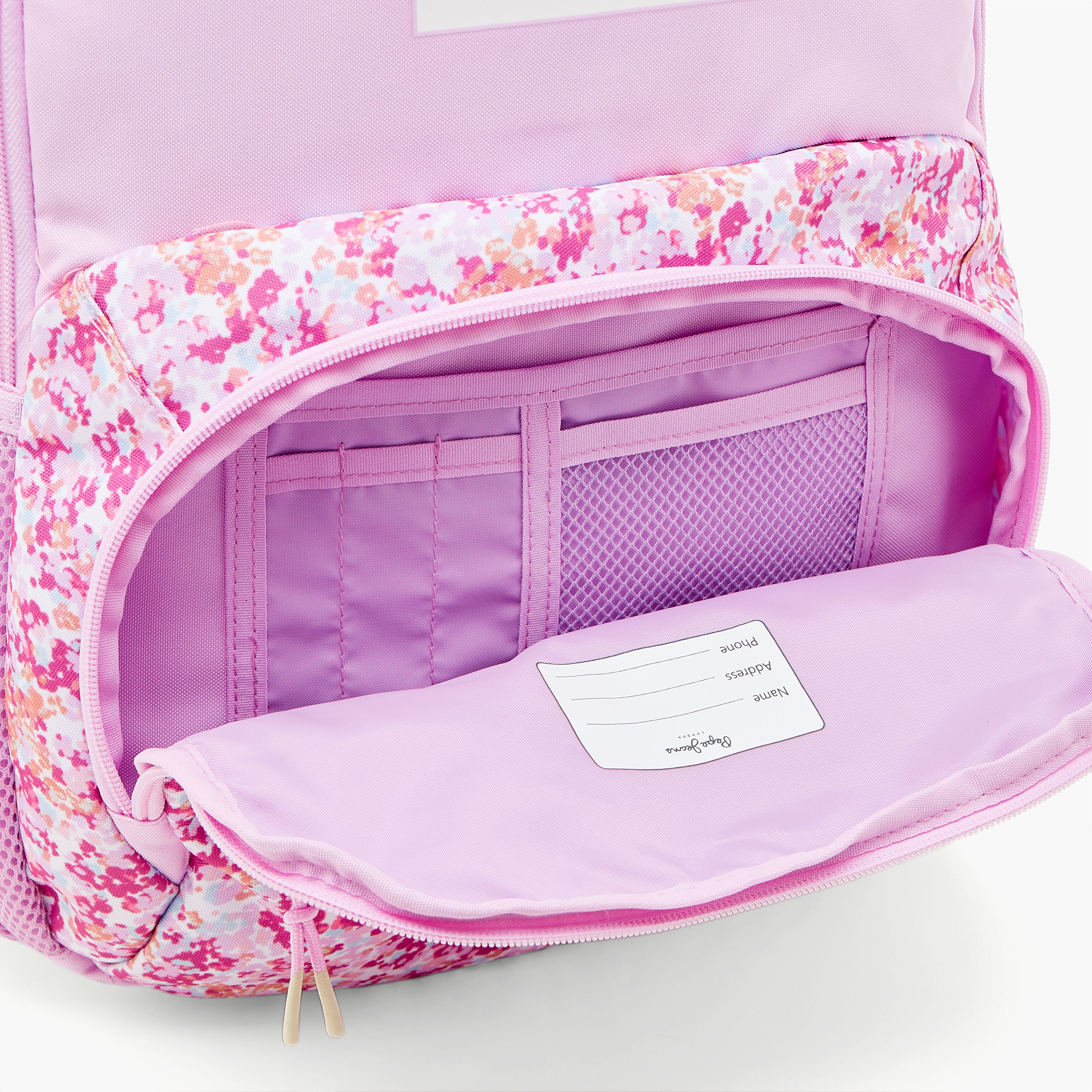 شنطة ظهر 18 بوصة بحمالات قابلة للتعديل وطبعات أزهار من بيبي جينز- 33x46x17 سم-school-bagsandbackpacks-backpacks-image-7