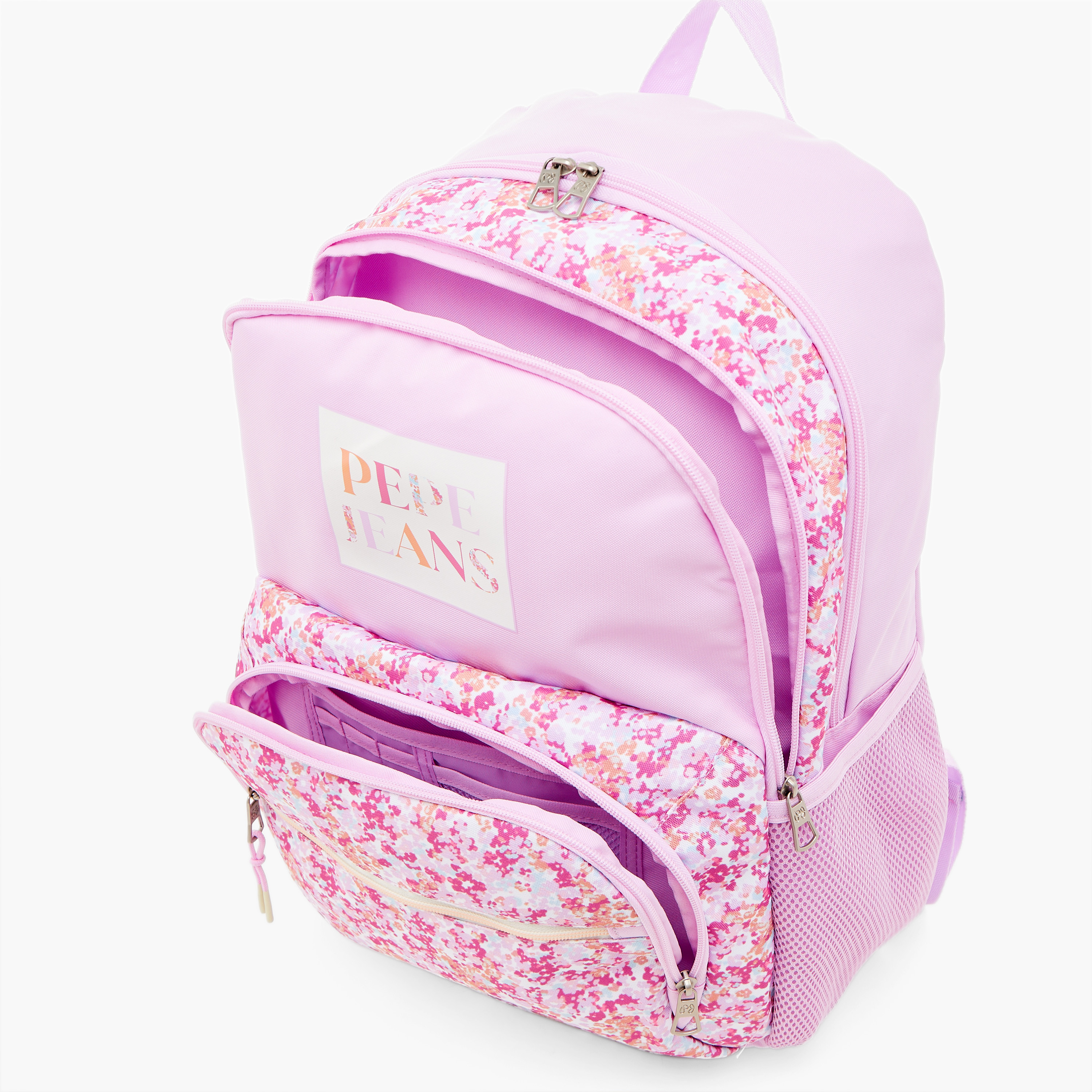 شنطة ظهر 18 بوصة بحمالات قابلة للتعديل وطبعات أزهار من بيبي جينز- 33x46x17 سم-school-bagsandbackpacks-backpacks-image-8