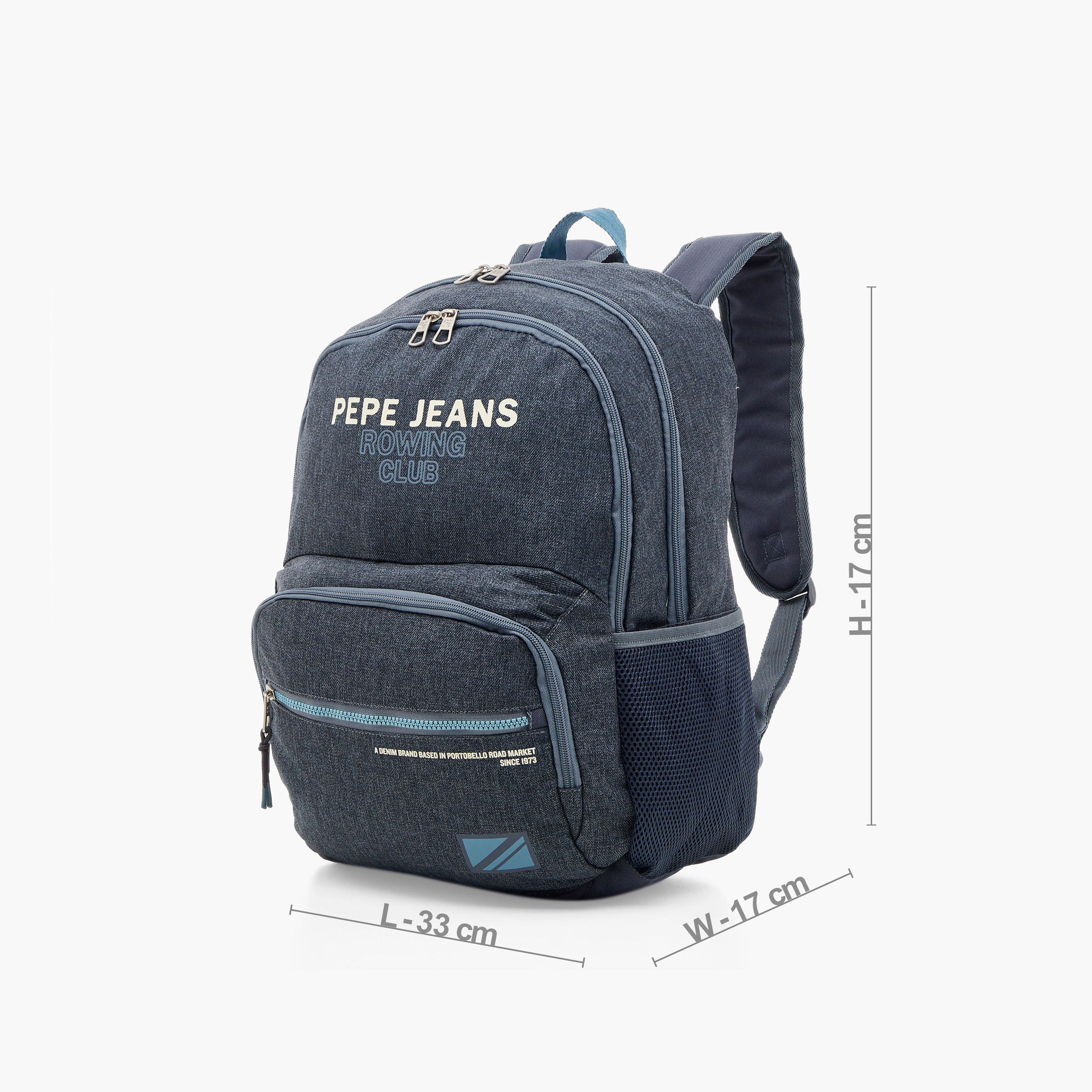 Buy Pepe Jeans Logo Print 18 inch Backpack with Adjustable Straps and Zip Closure 33x17x17 cms Online for Kids Centrepoint KSA