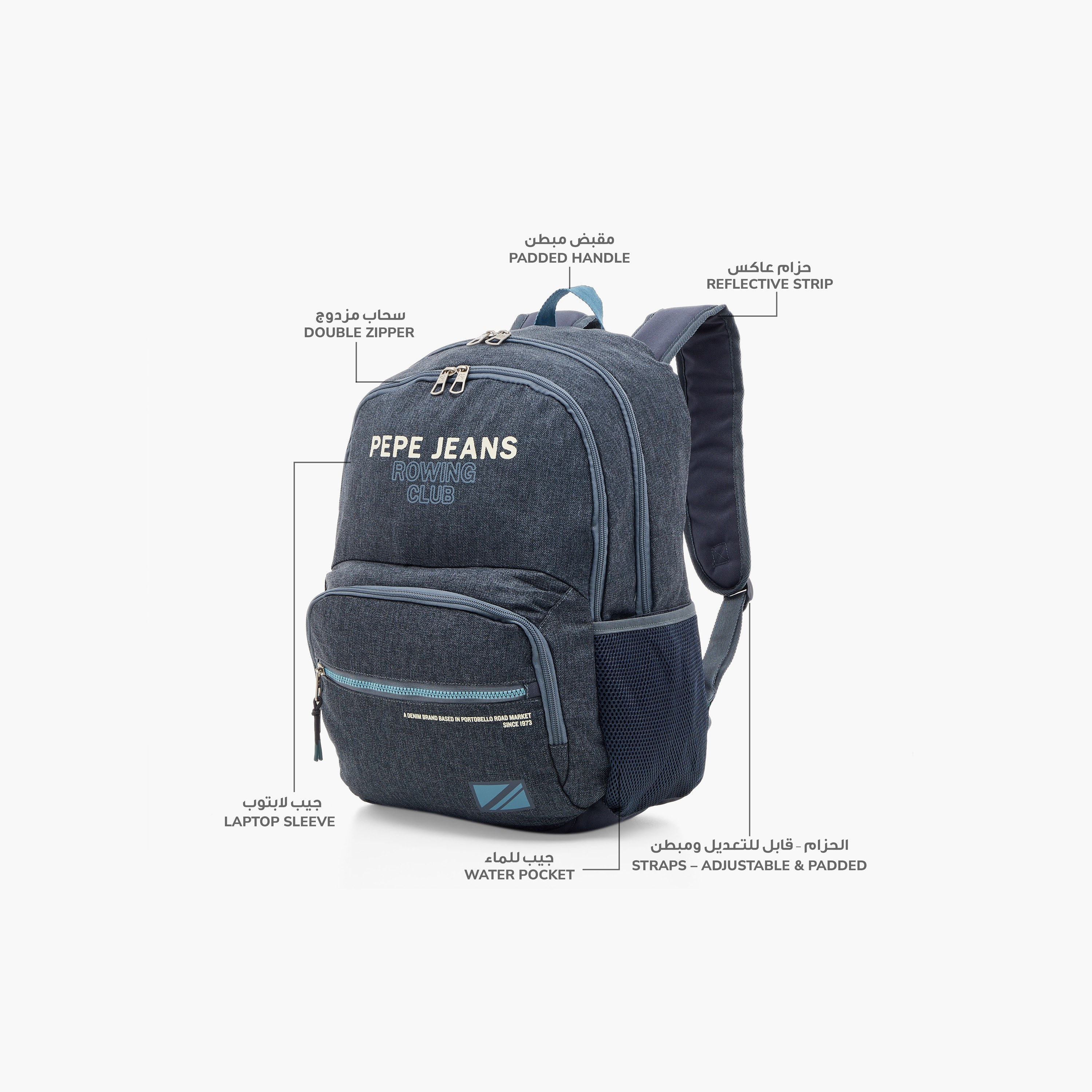 Pepe Jeans Logo Print 18-inch Backpack with Adjustable Straps and Zip Closure - 33x17x17 cms-school-bagsandbackpacks-backpacks-image-6