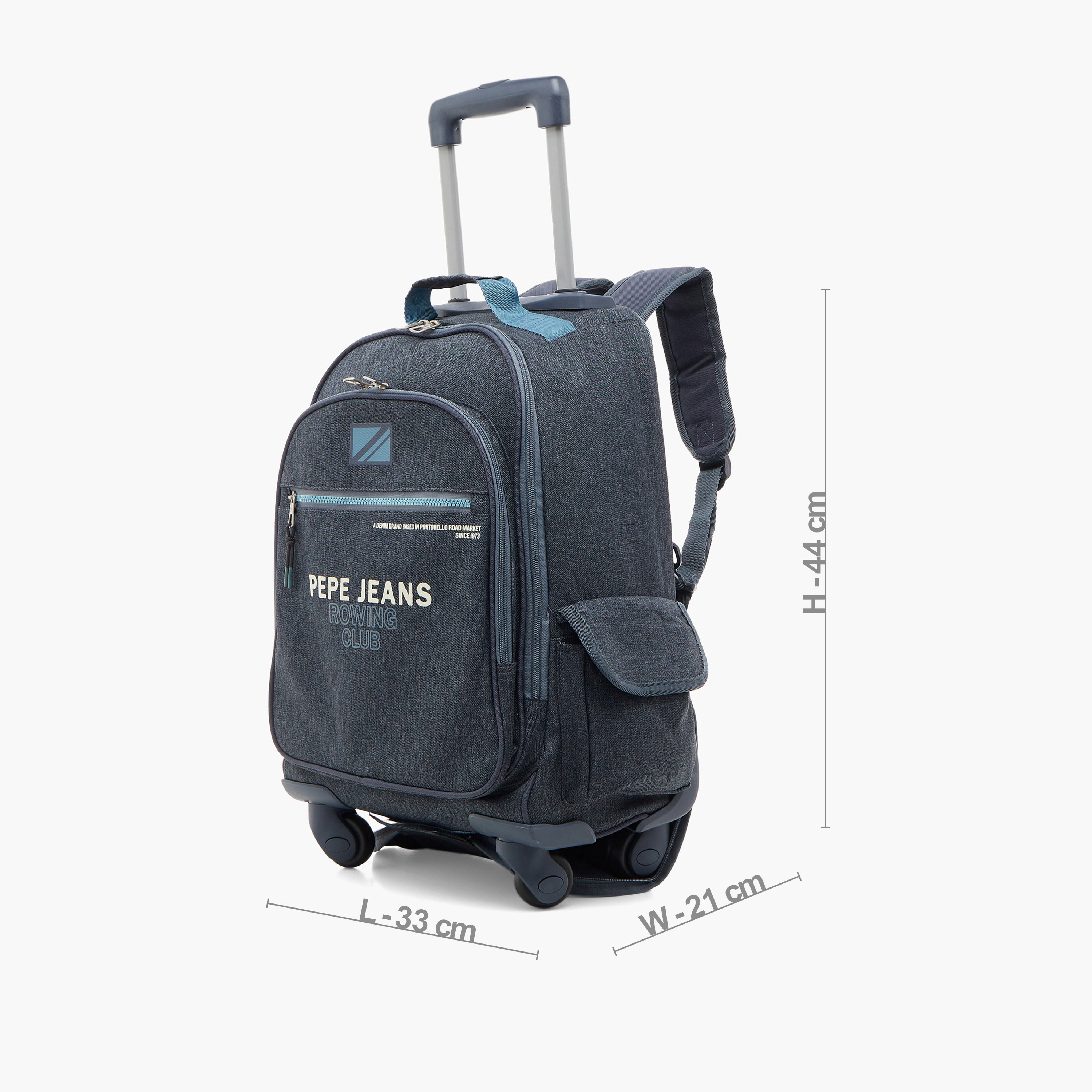 Pepe Jeans Logo Print 17-inch Trolley Backpack with Retractable Handle - 33x44x21 cms-school-bagsandbackpacks-trolleybags-image-2