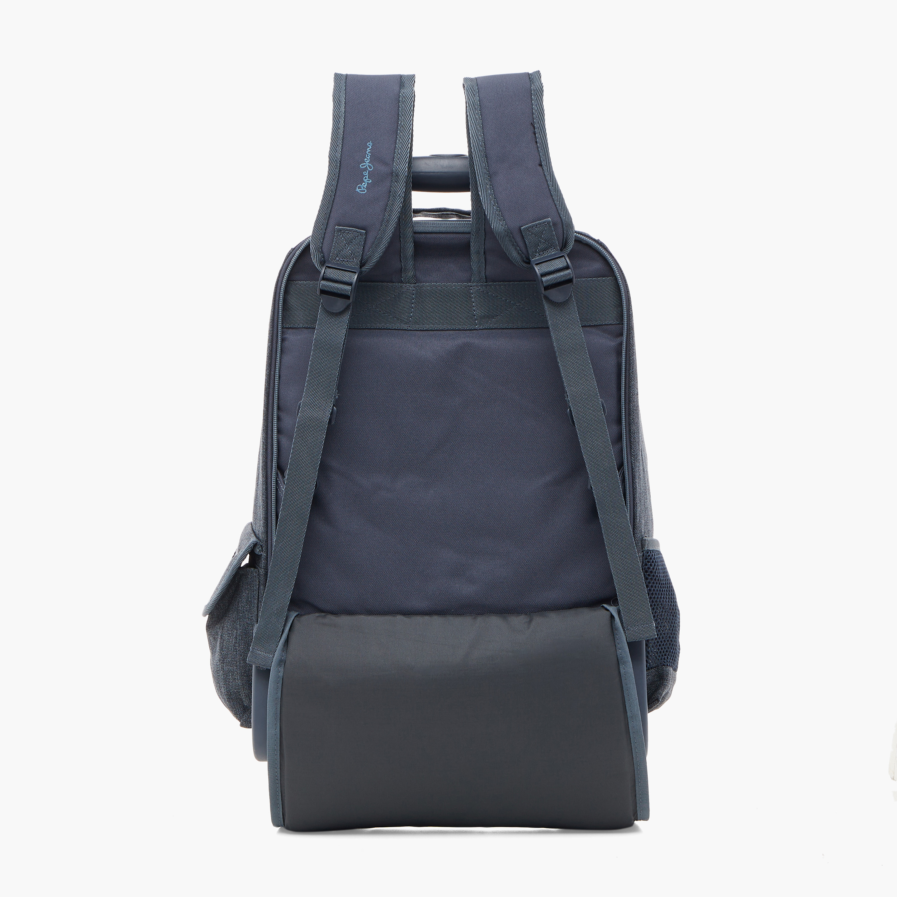 Pepe Jeans Logo Print 17-inch Trolley Backpack with Retractable Handle - 33x44x21 cms-school-bagsandbackpacks-trolleybags-image-3