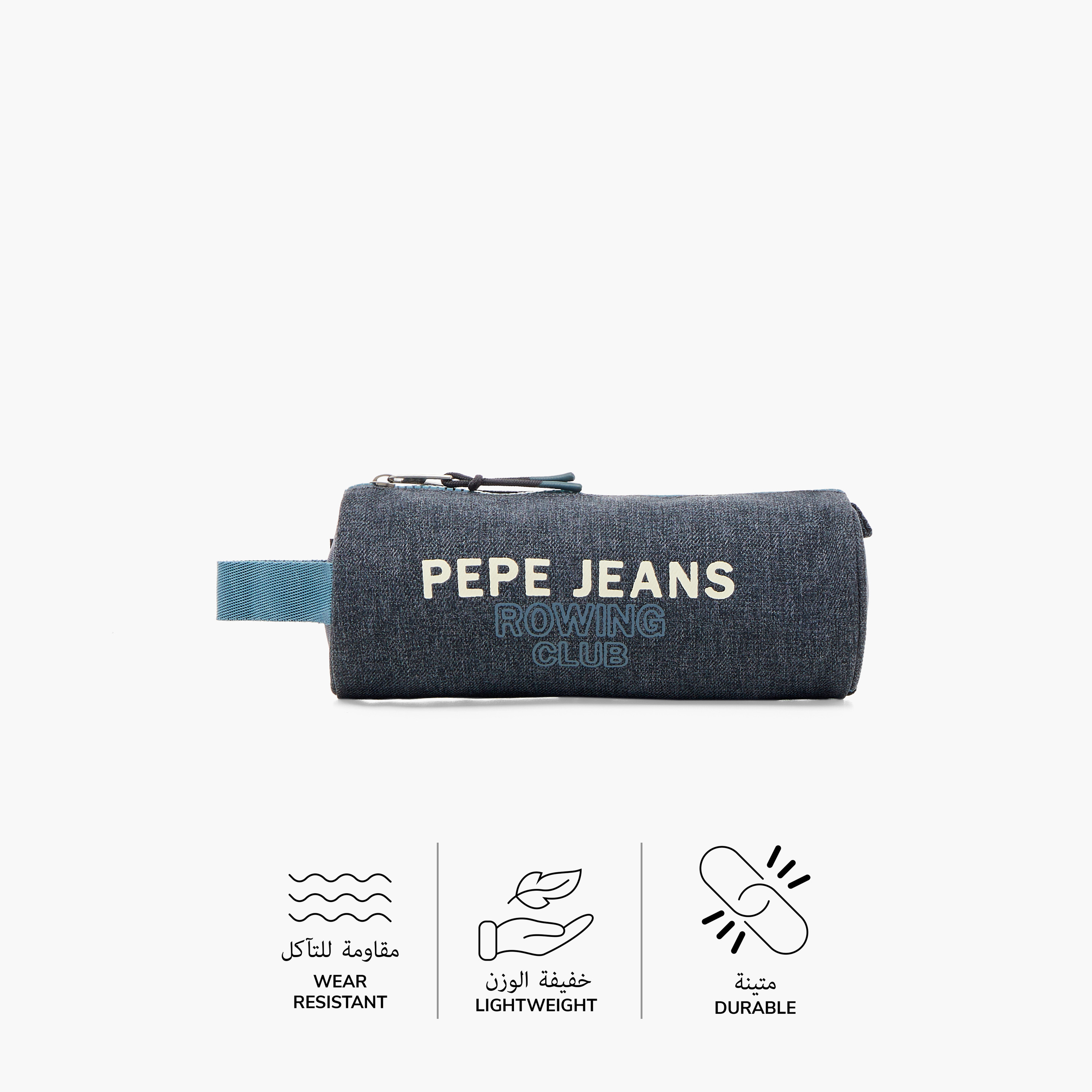 Pepe Jeans Printed Pencil Pouch with Zip Closure-school-stationery-pencilcases-image-4