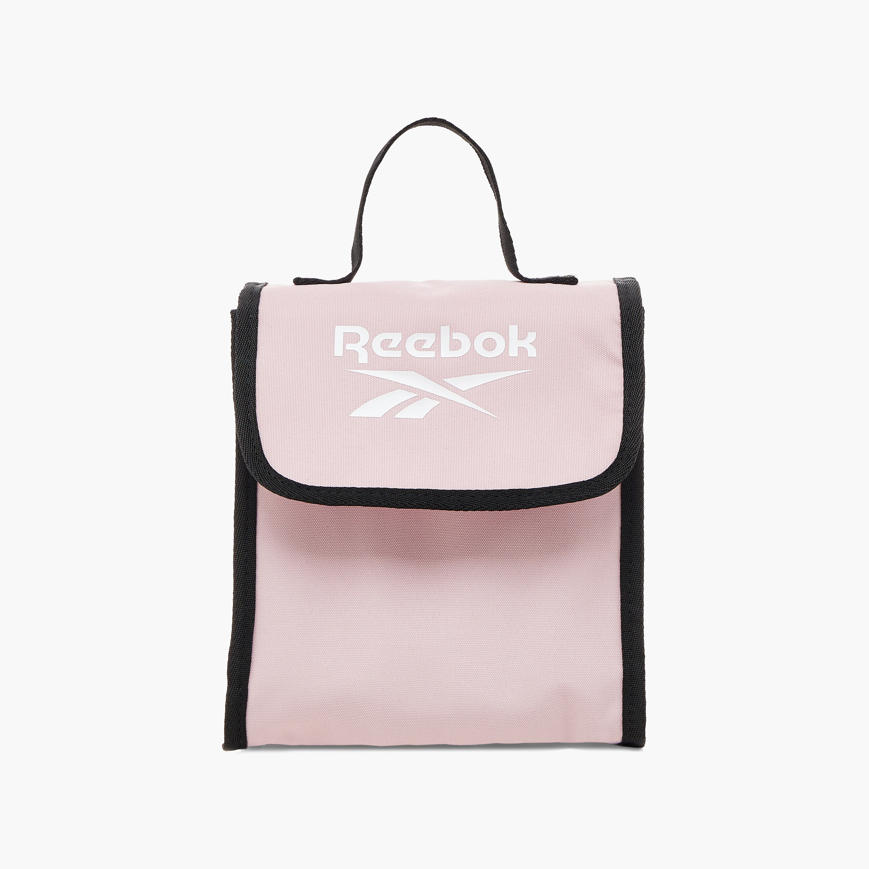 Reebok Logo Print Lunch Bag with Adjustable Strap and Flap Closure