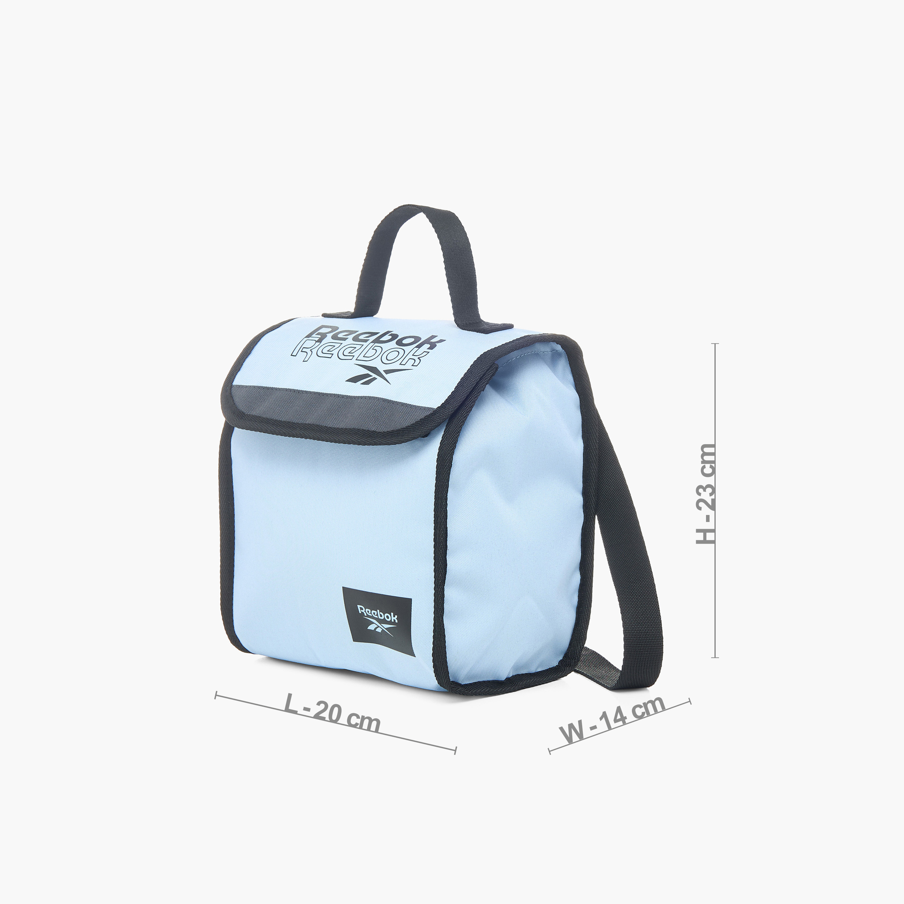 Reebok Logo Print Lunch Bag with Adjustable Strap and Flap Closure-school-lunchessentials-lunchbags-image-2