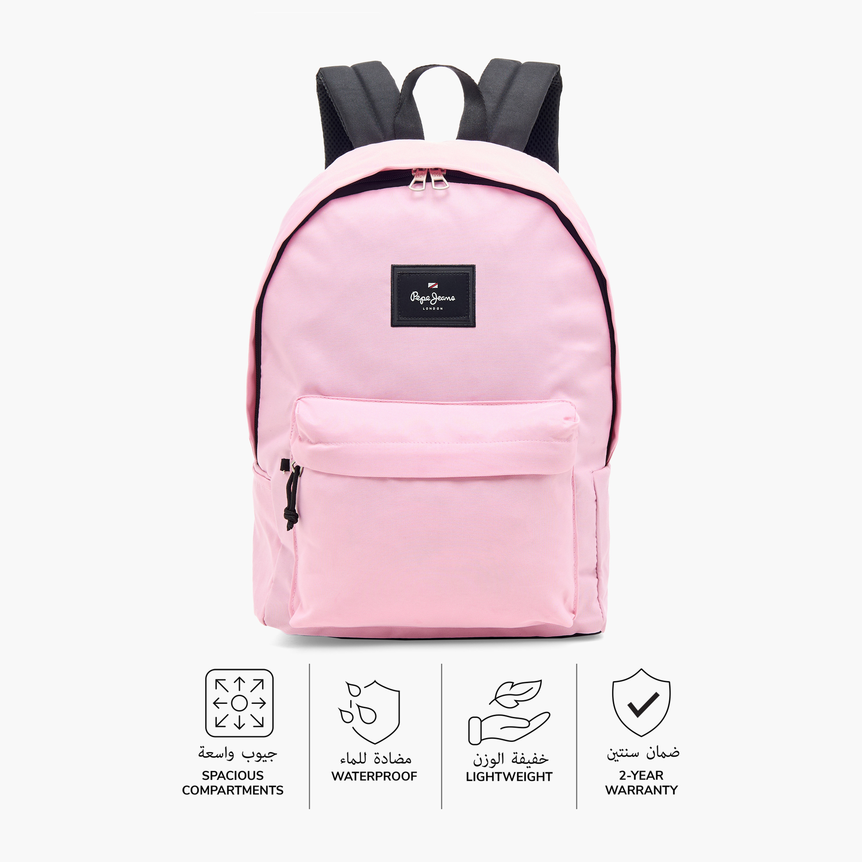 Pepe Jeans Aris 18-inch Solid Backpack with Adjustable Straps and Zip Closure - 32x45x15 cms-school-bagsandbackpacks-backpacks-image-5
