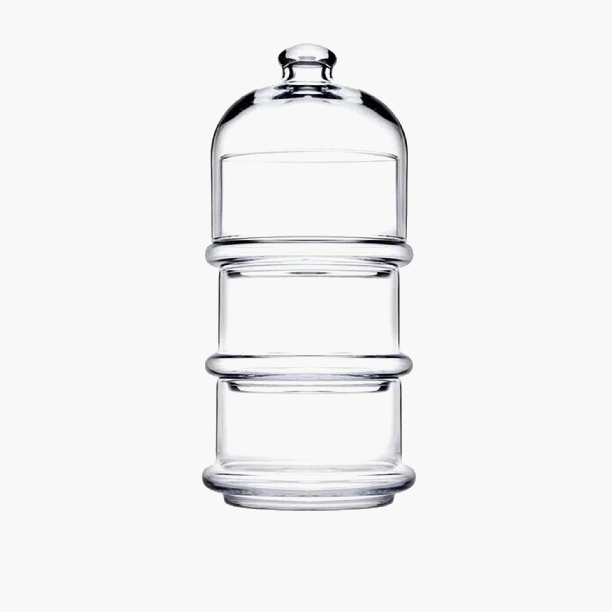 Pasabahce 3-Tier Glass Cake Stand with Dome -  26 cms-household-dining-serveware-cakestands-image-2