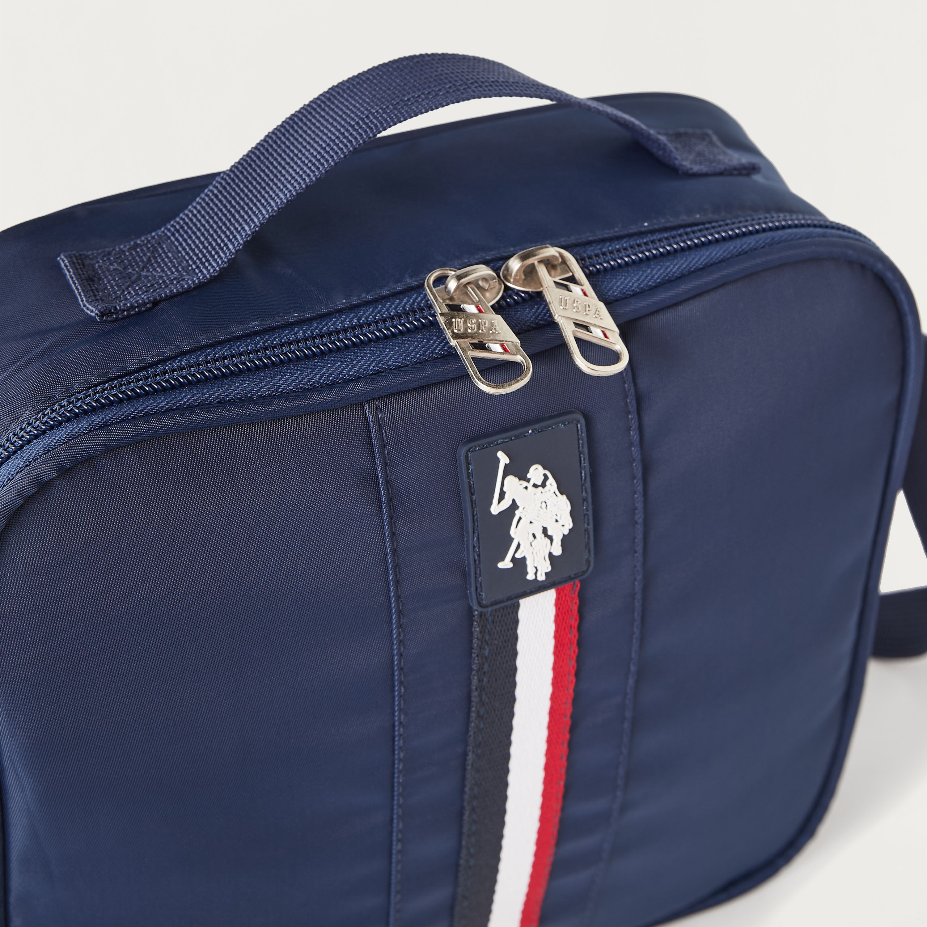 US POLO ASSN. Solid Lunch Bag with Adjustable Strap and Zip Closure-school-lunchessentials-lunchbags-image-3